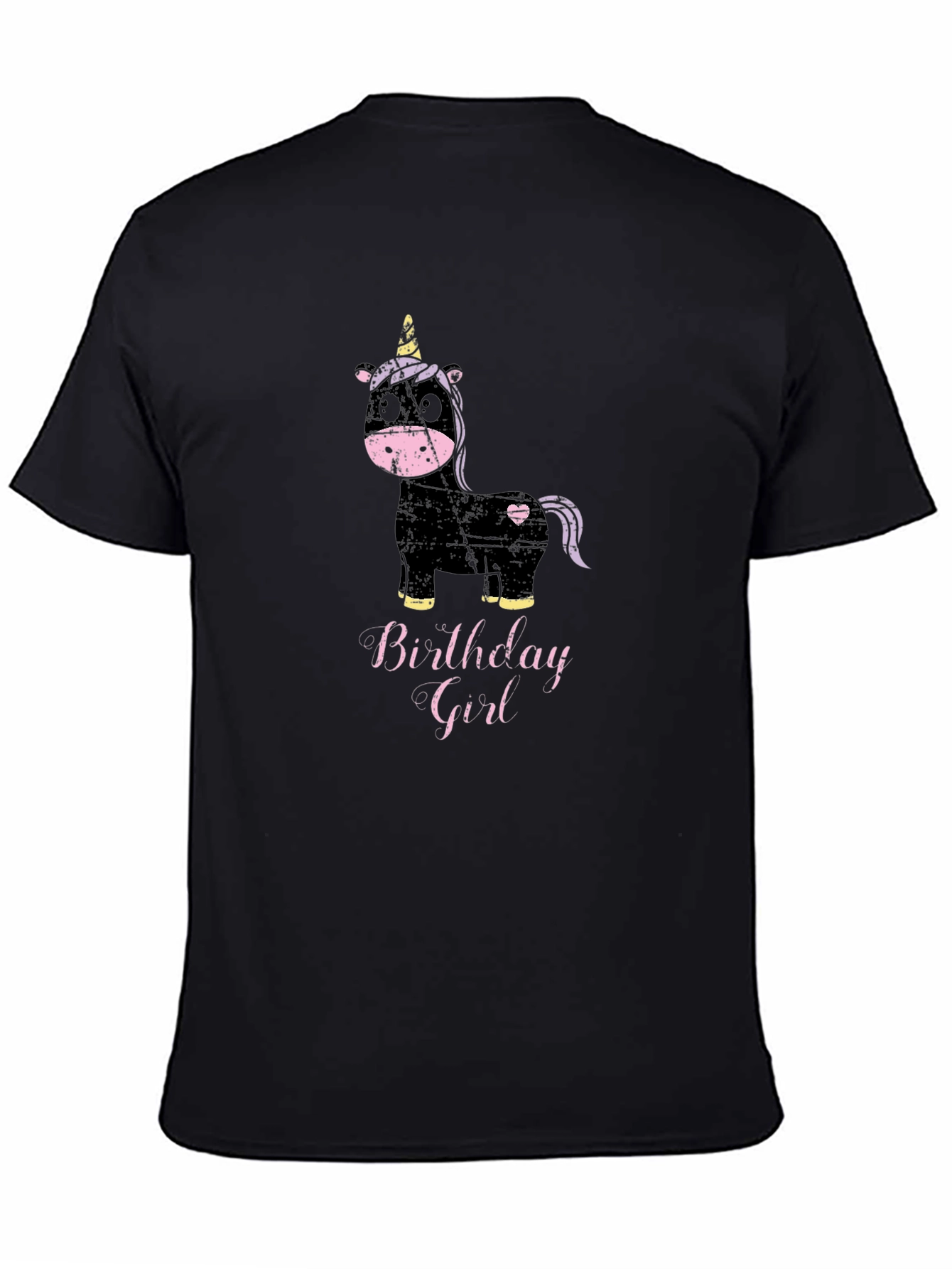 Birthday Girl Unicorn T-Shirt - Black