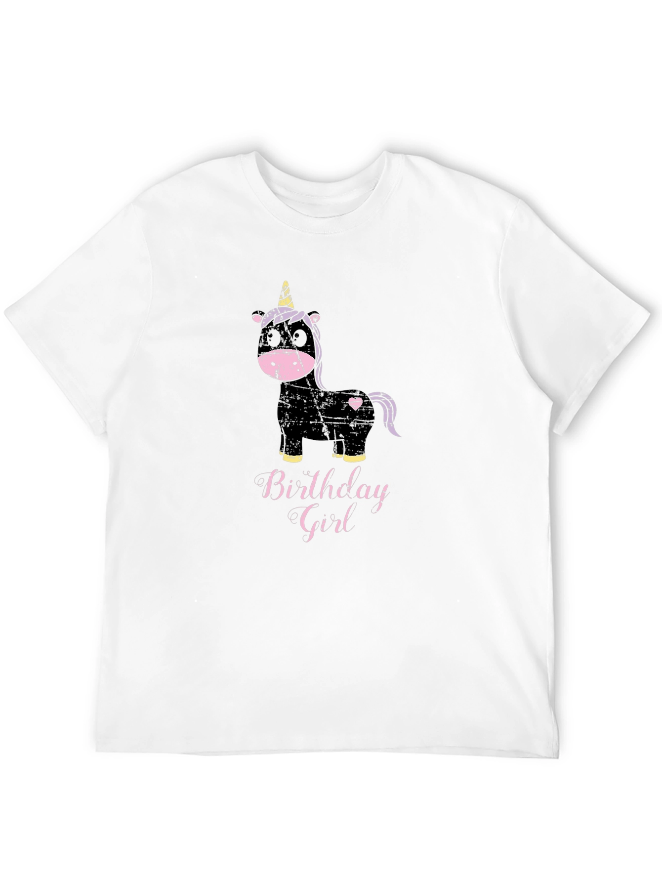 Birthday Girl Unicorn T-Shirt - Black