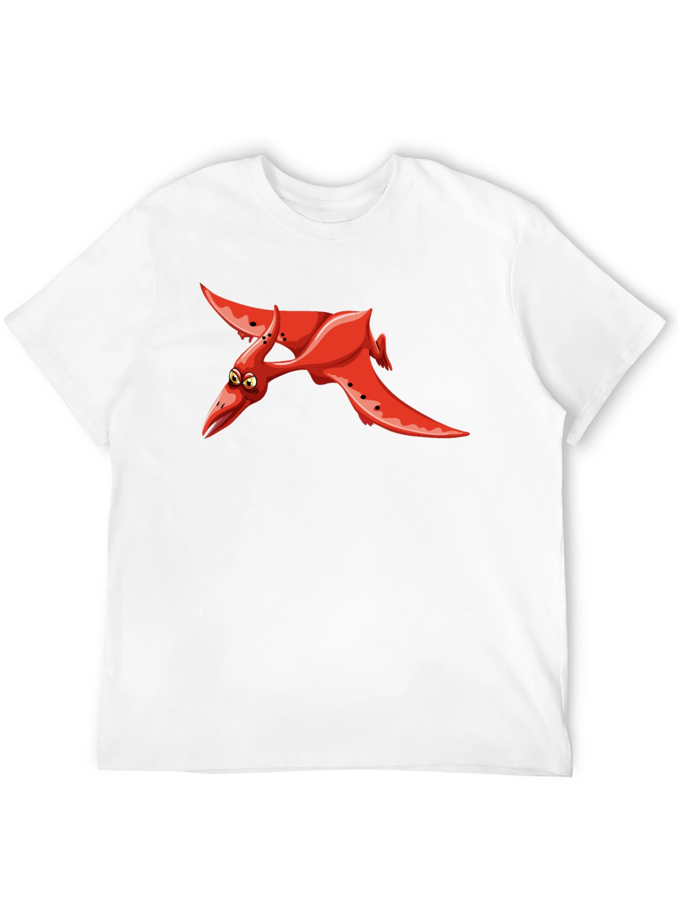 Red Pterodactyl Graphic Black T-Shirt