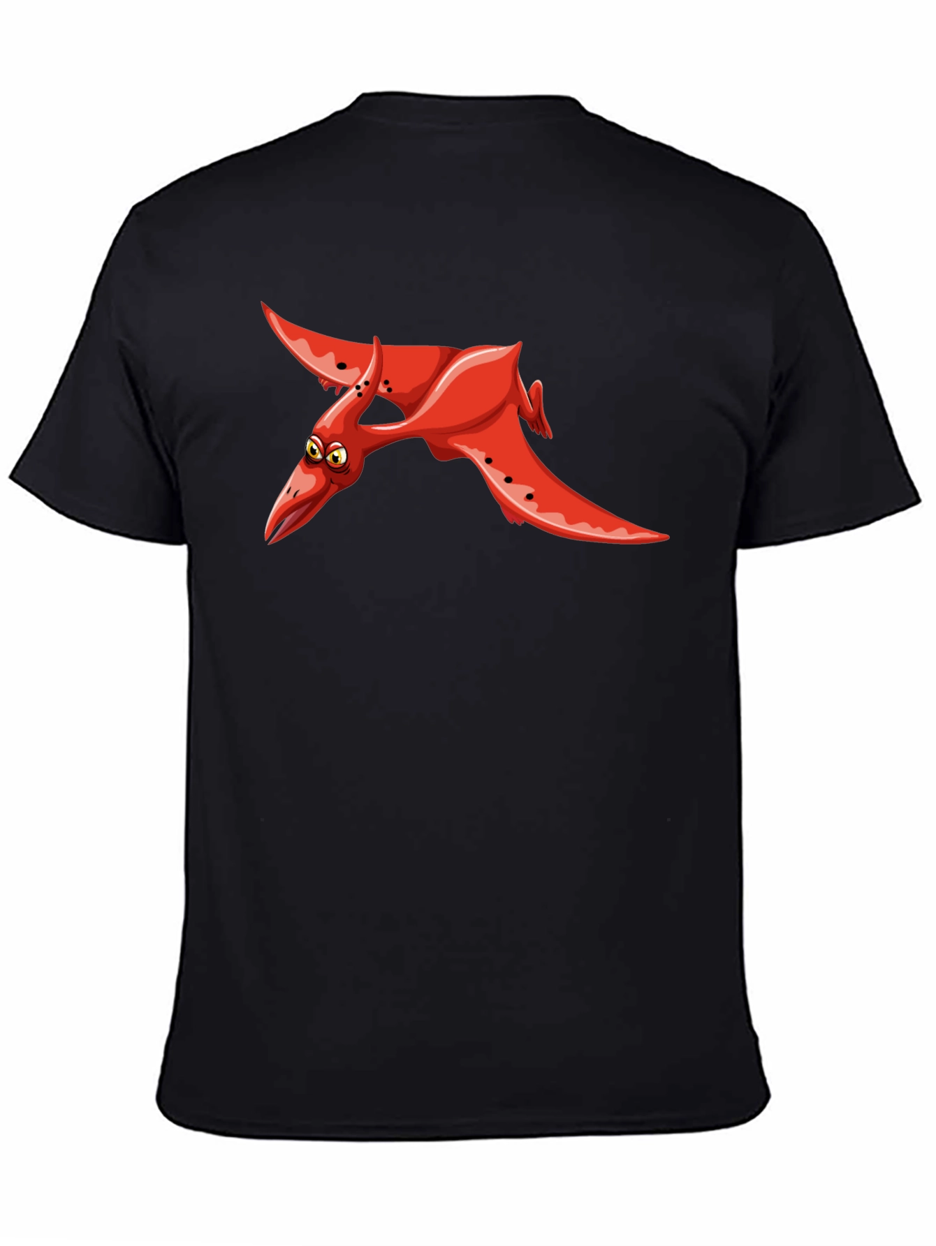 Red Pterodactyl Graphic Black T-Shirt