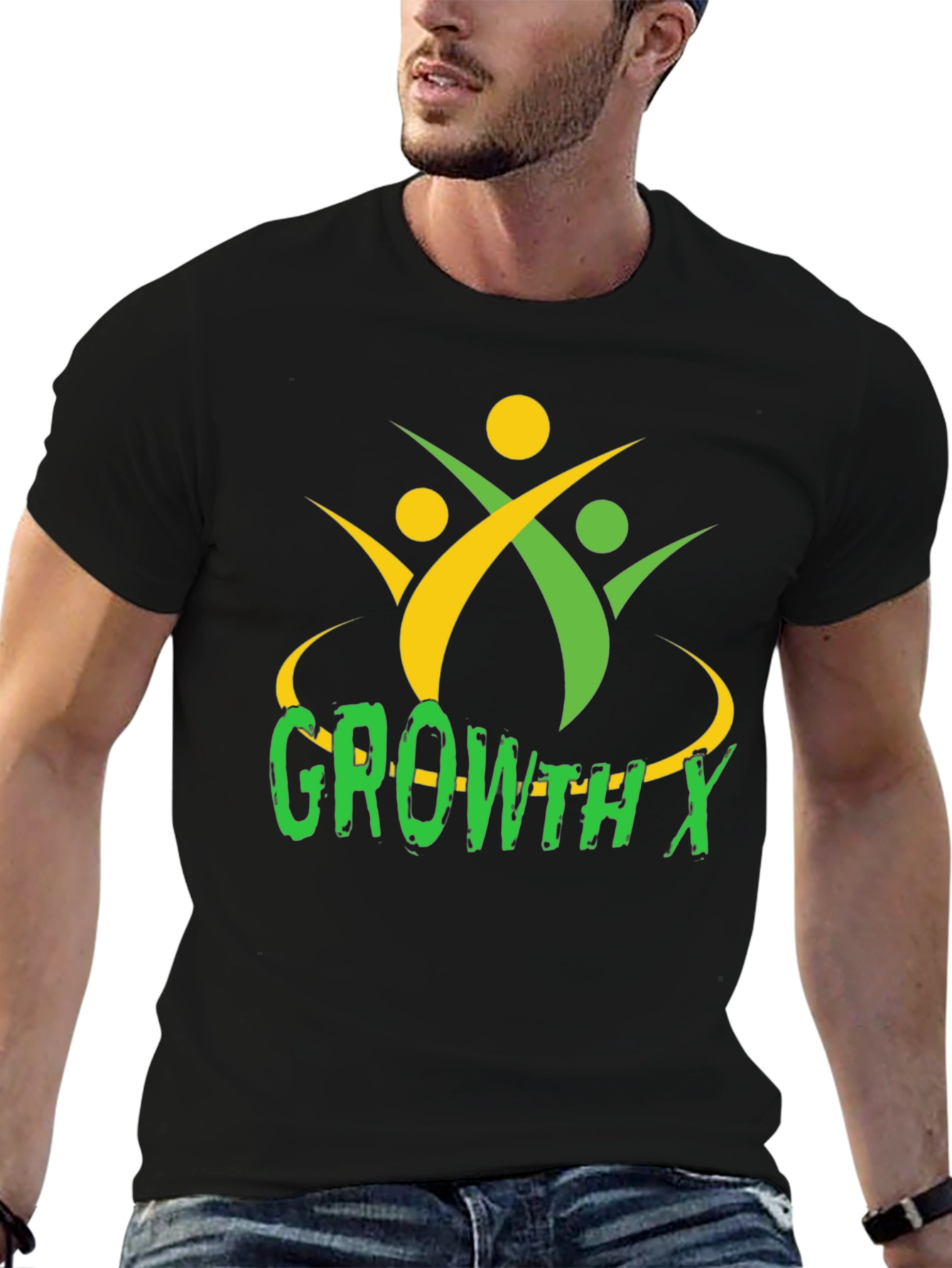 GrowthX Graphic Tee - Black Cotton T-Shirt