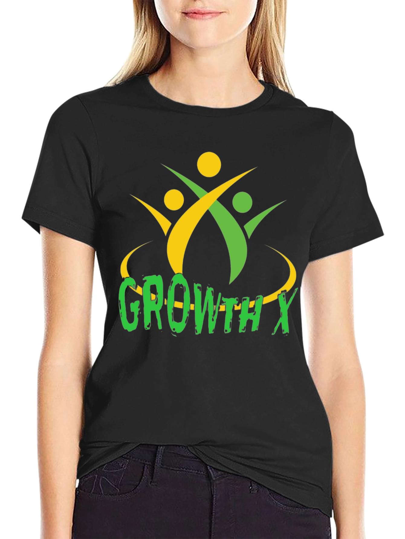 GrowthX Graphic Tee - Black Cotton T-Shirt