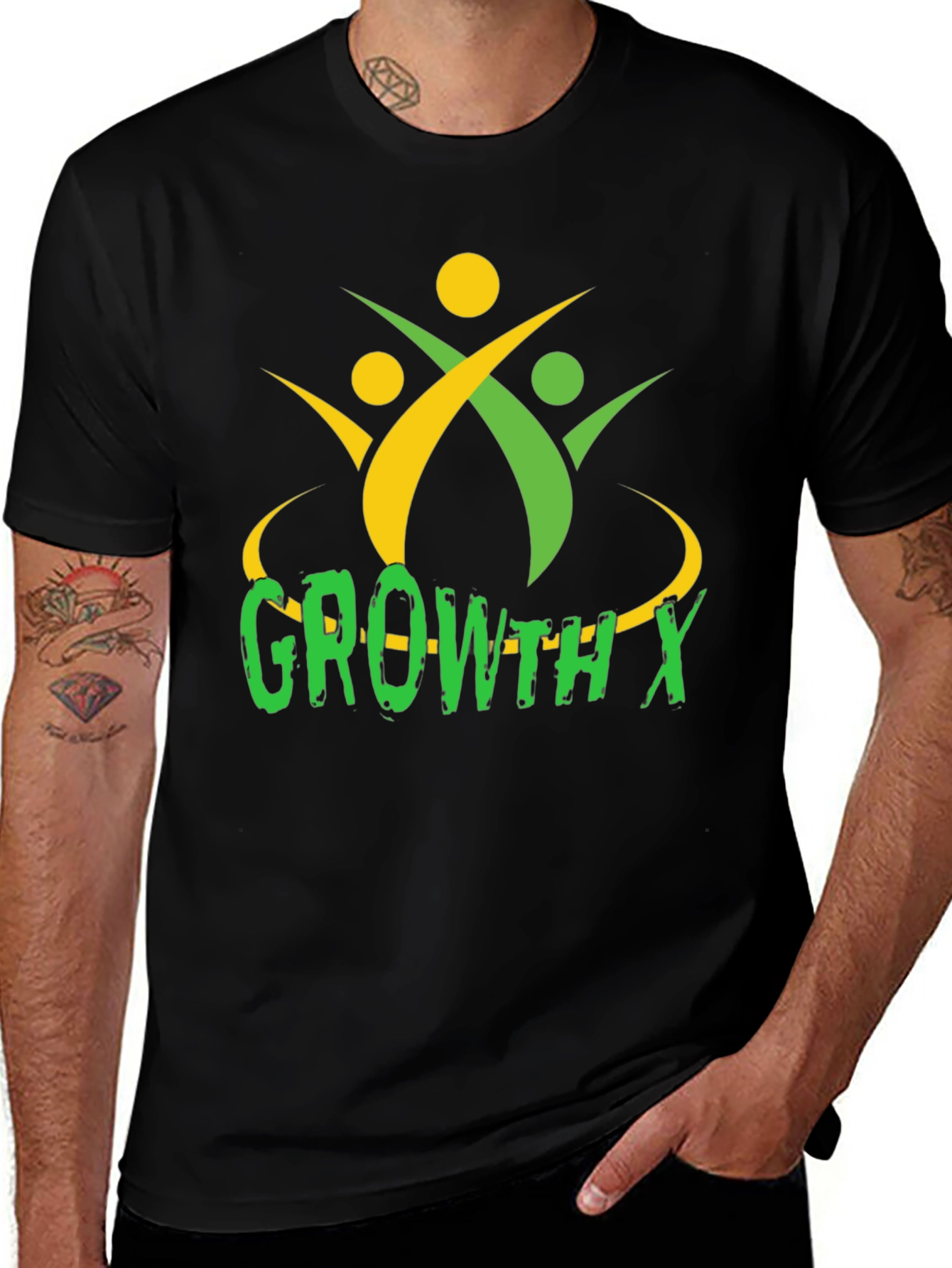GrowthX Graphic Tee - Black Cotton T-Shirt