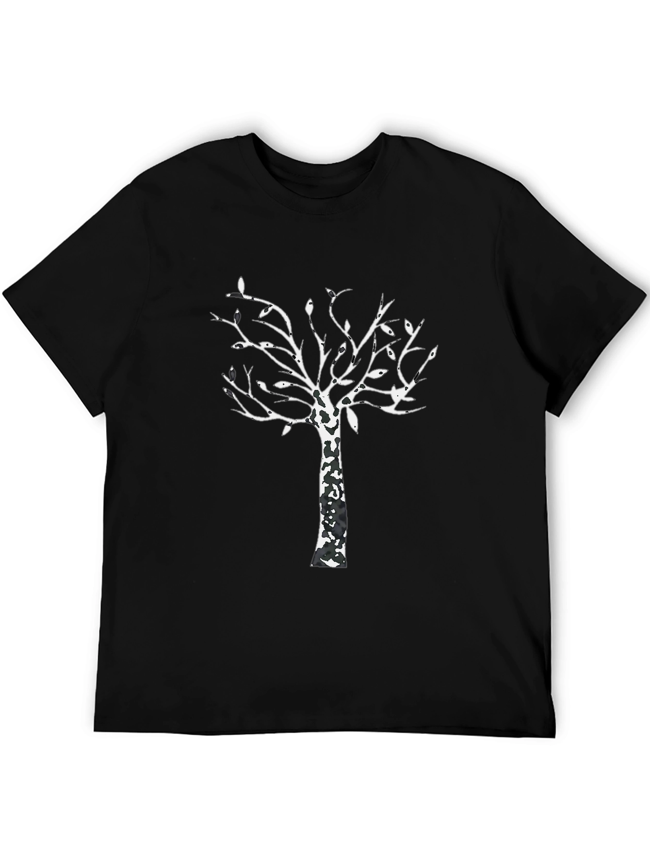 Unique Tree Graphic Black T-Shirt
