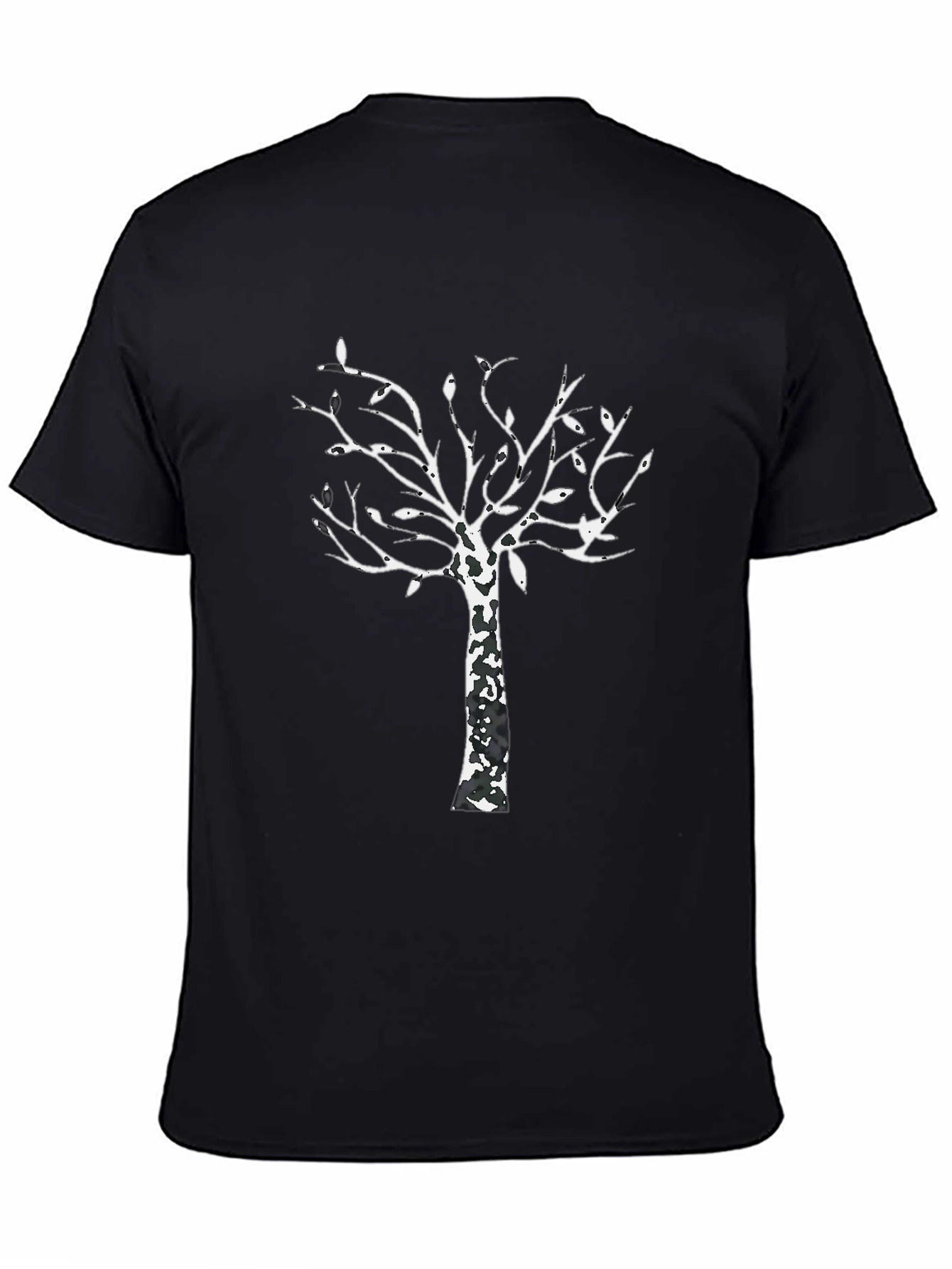 Unique Tree Graphic Black T-Shirt