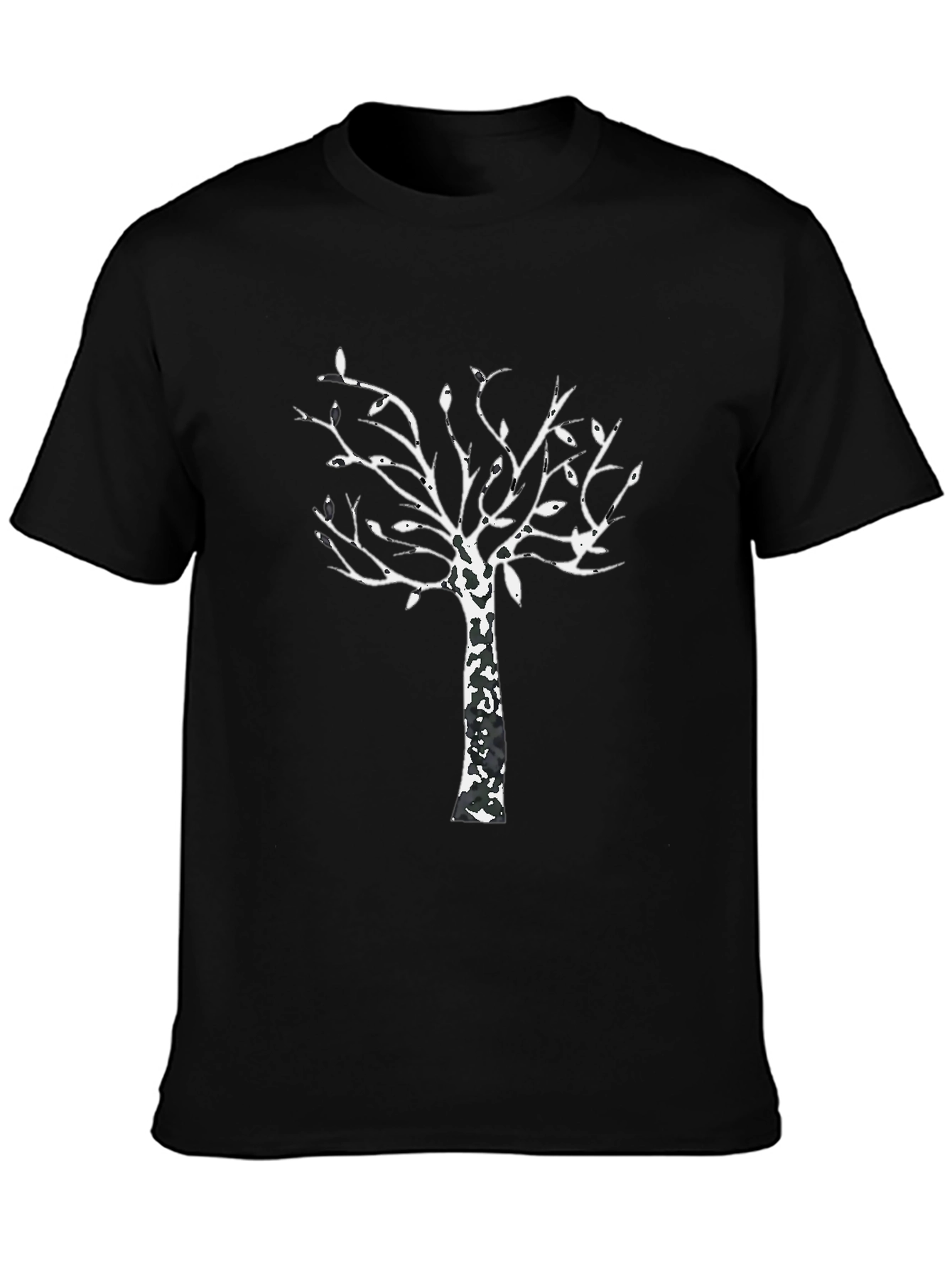 Unique Tree Graphic Black T-Shirt