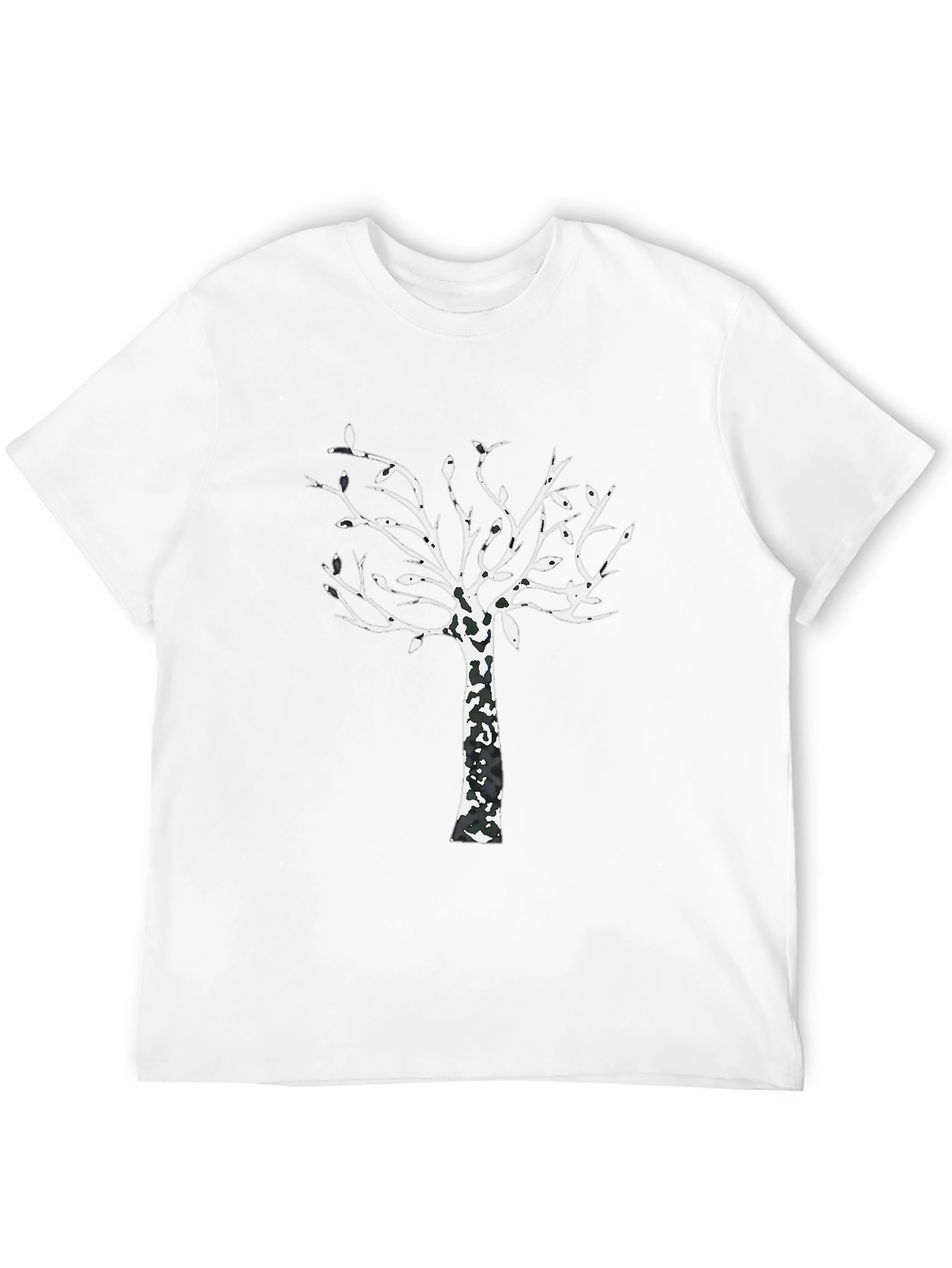 Unique Tree Graphic Black T-Shirt