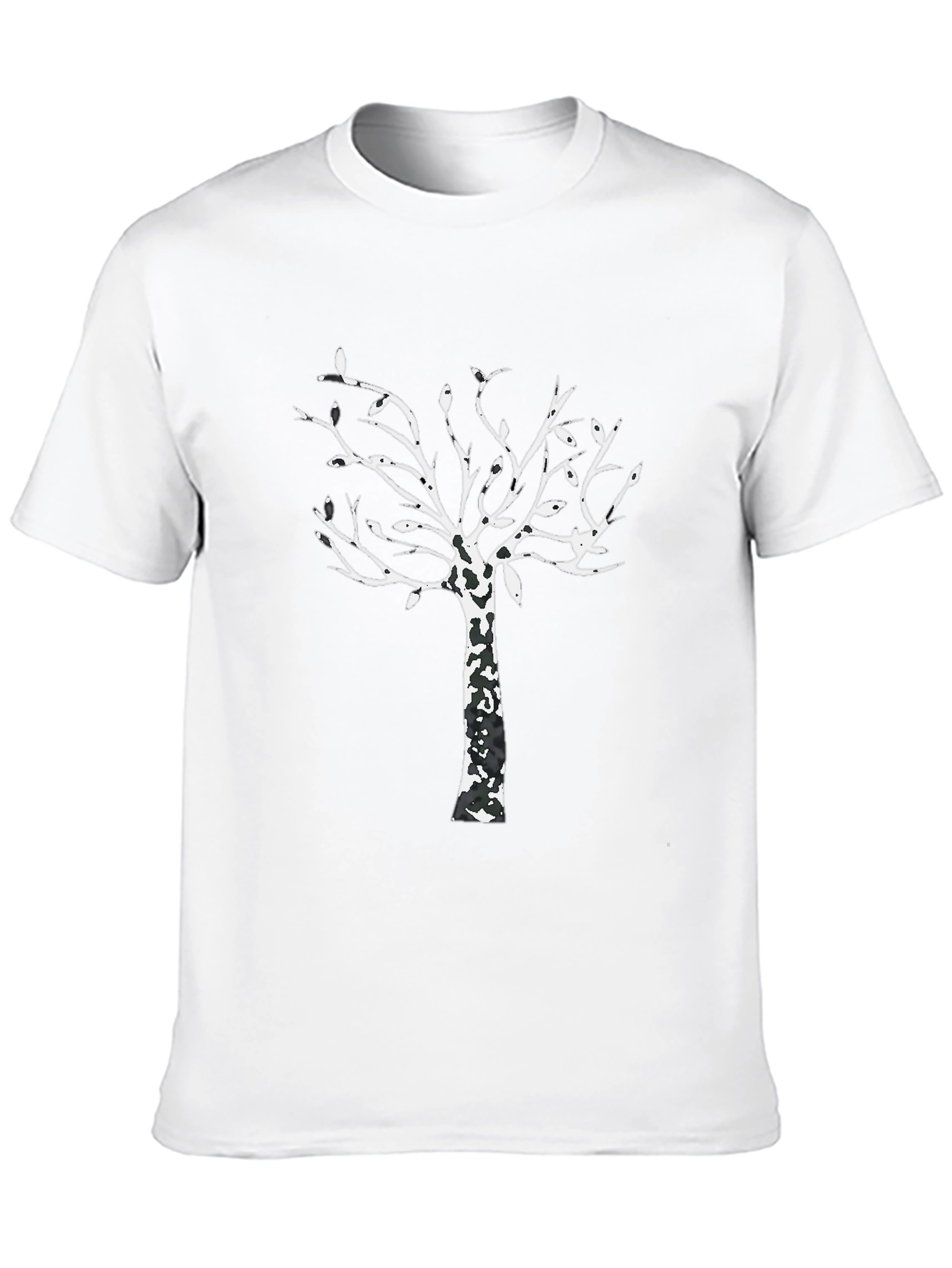 Unique Tree Graphic Black T-Shirt