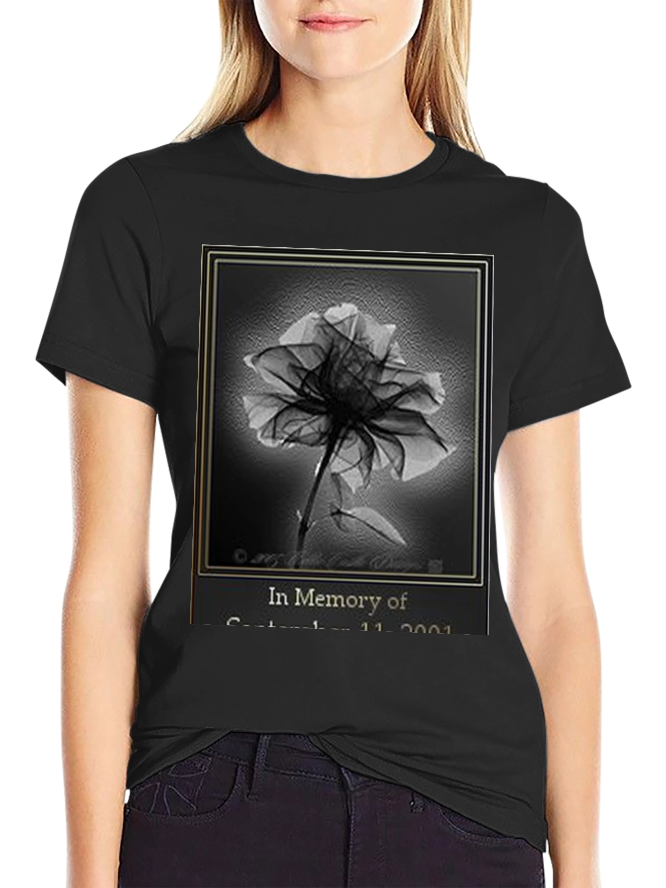 Memorial T-Shirt - 9/11 Rose Design