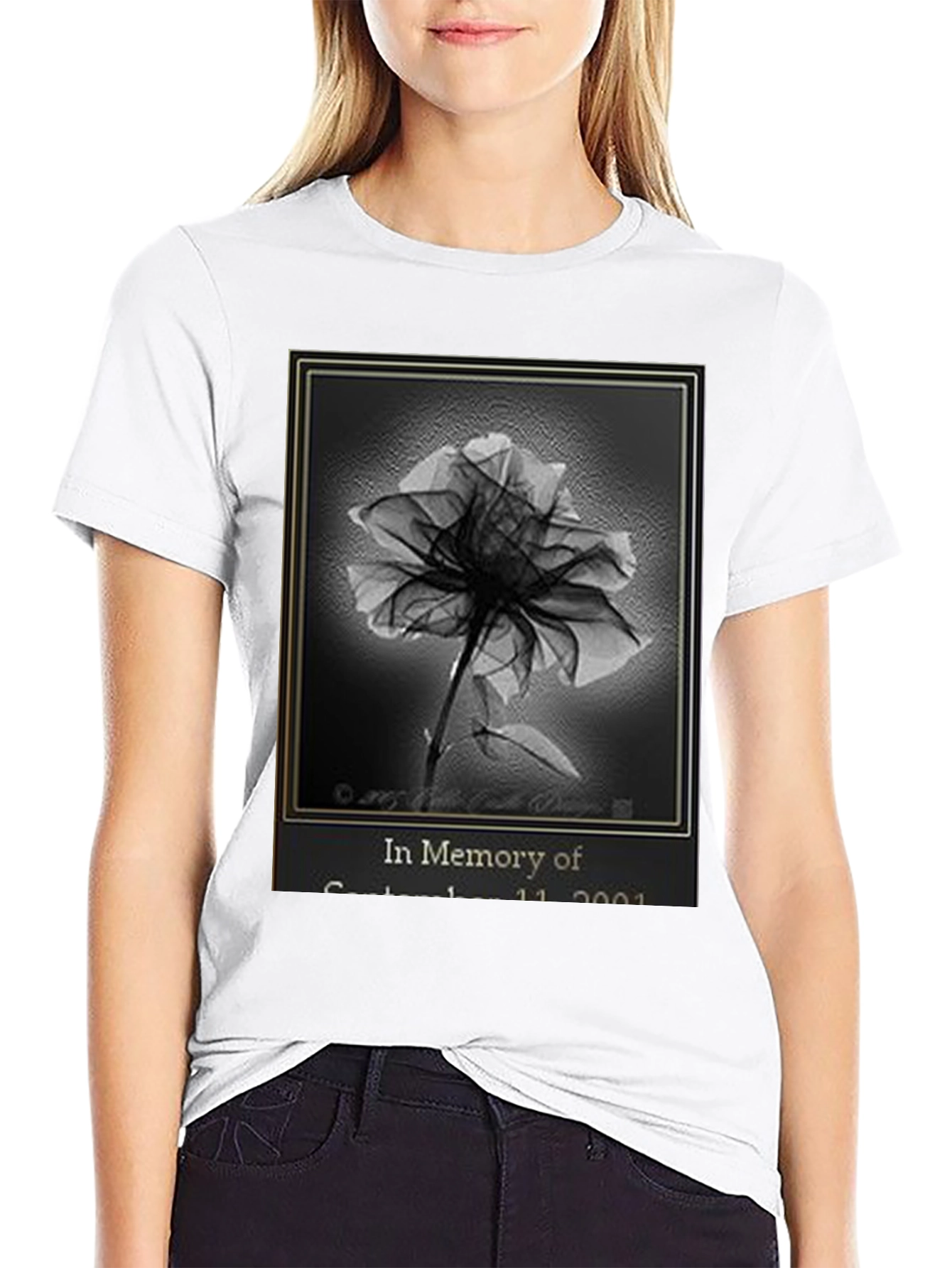 Memorial T-Shirt - 9/11 Rose Design