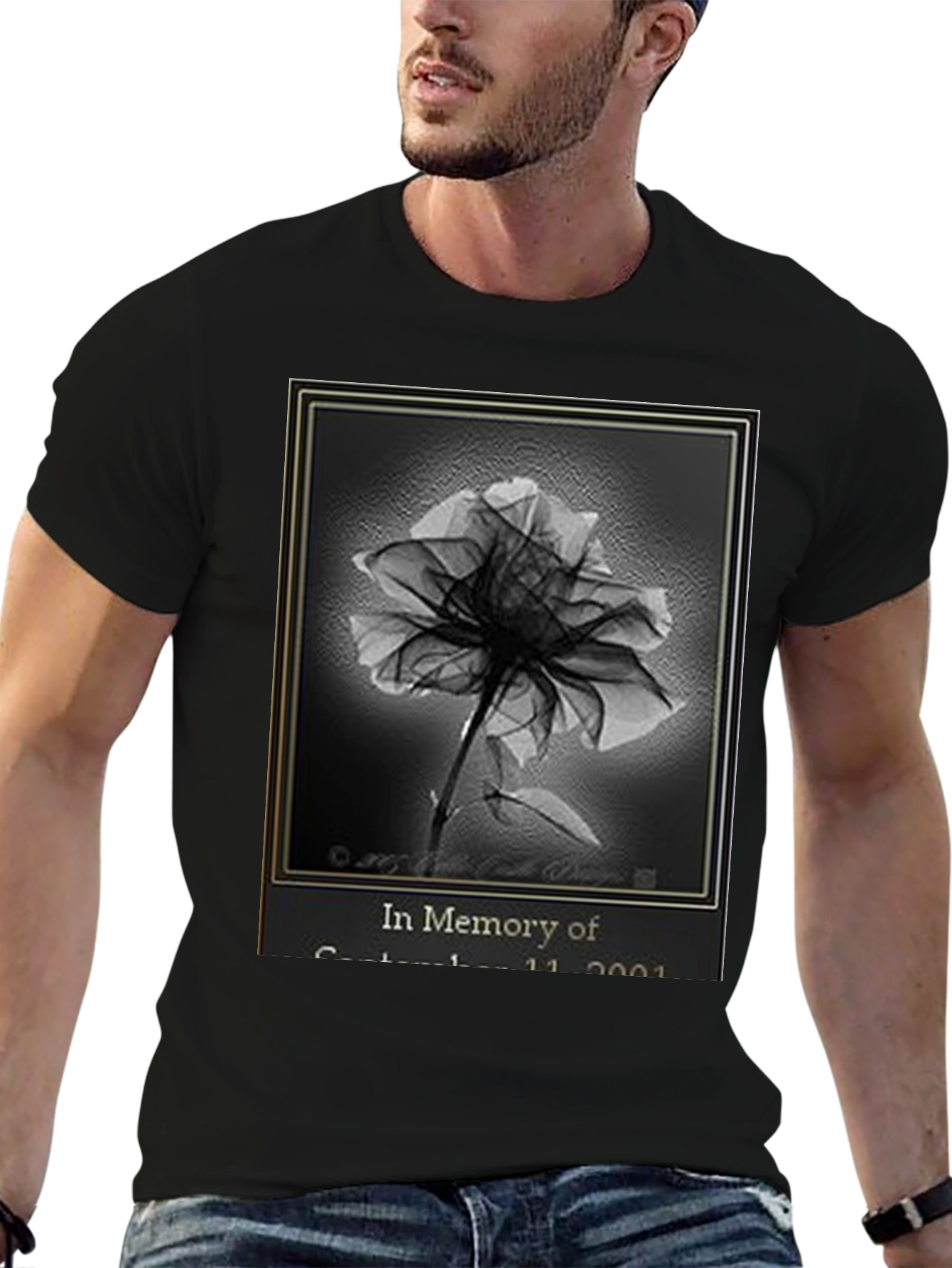Memorial T-Shirt - 9/11 Rose Design