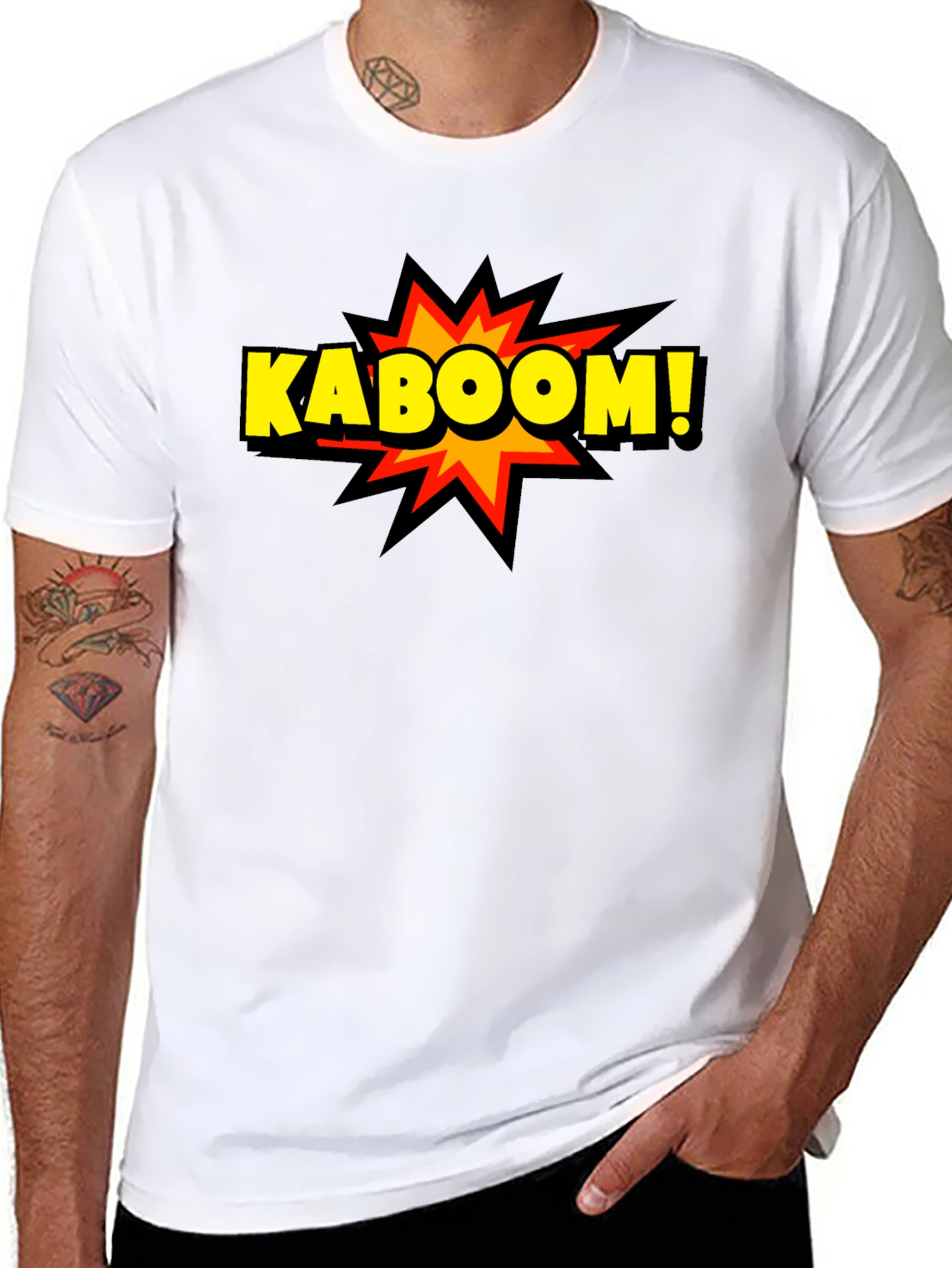 Kaboom! Graphic Print Black T-Shirt