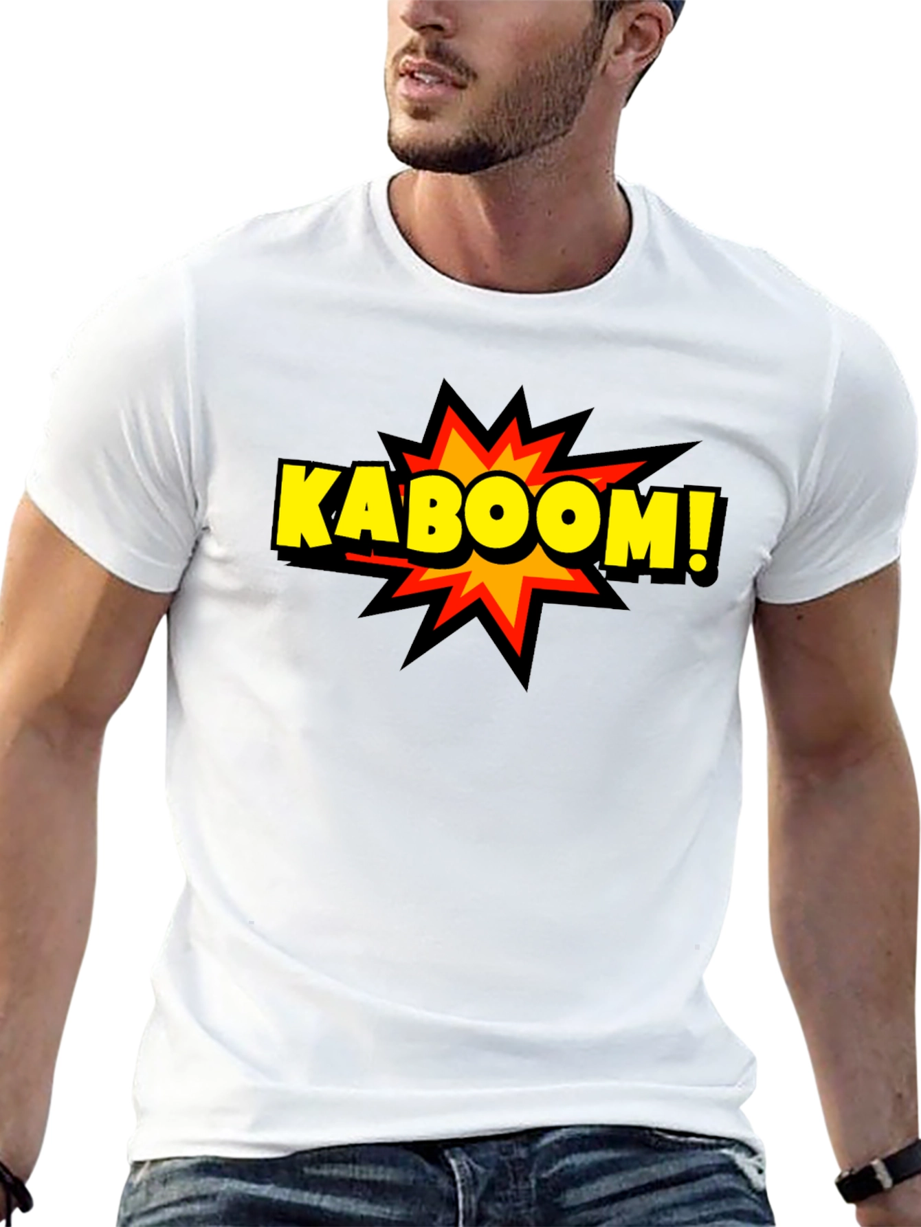 Kaboom! Graphic Print Black T-Shirt
