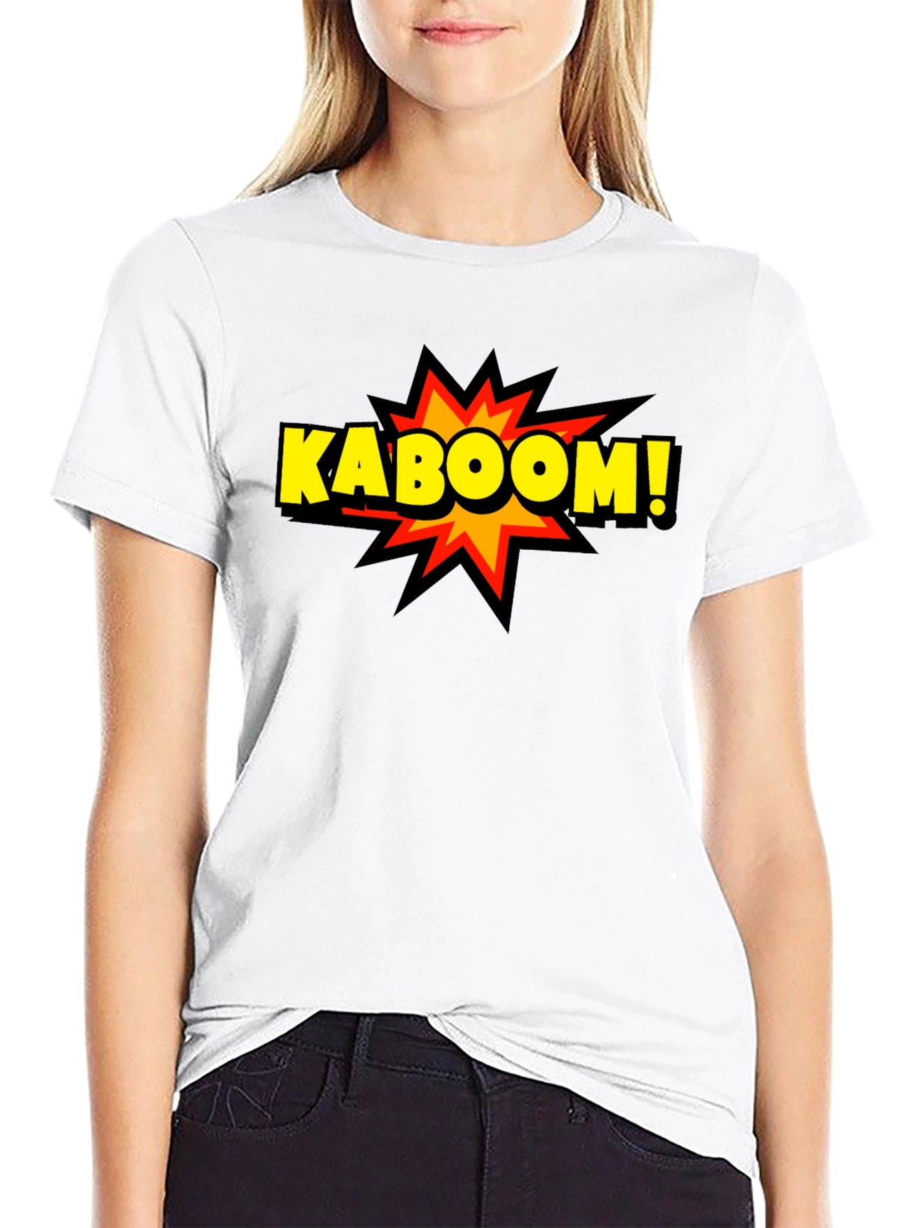 Kaboom! Graphic Print Black T-Shirt