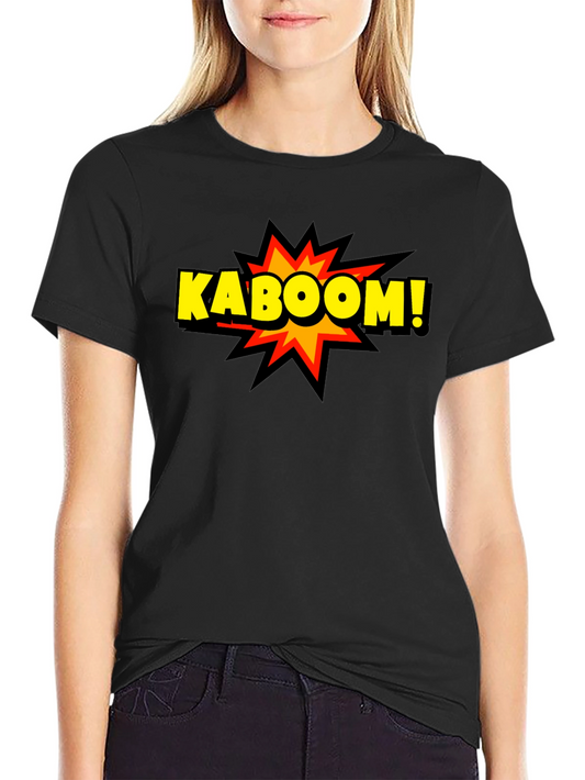 Kaboom! Graphic Print Black T-Shirt