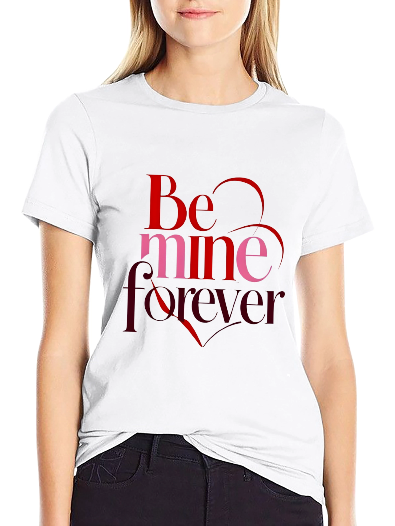 Be Mine Forever Valentines Day Black T-Shirt