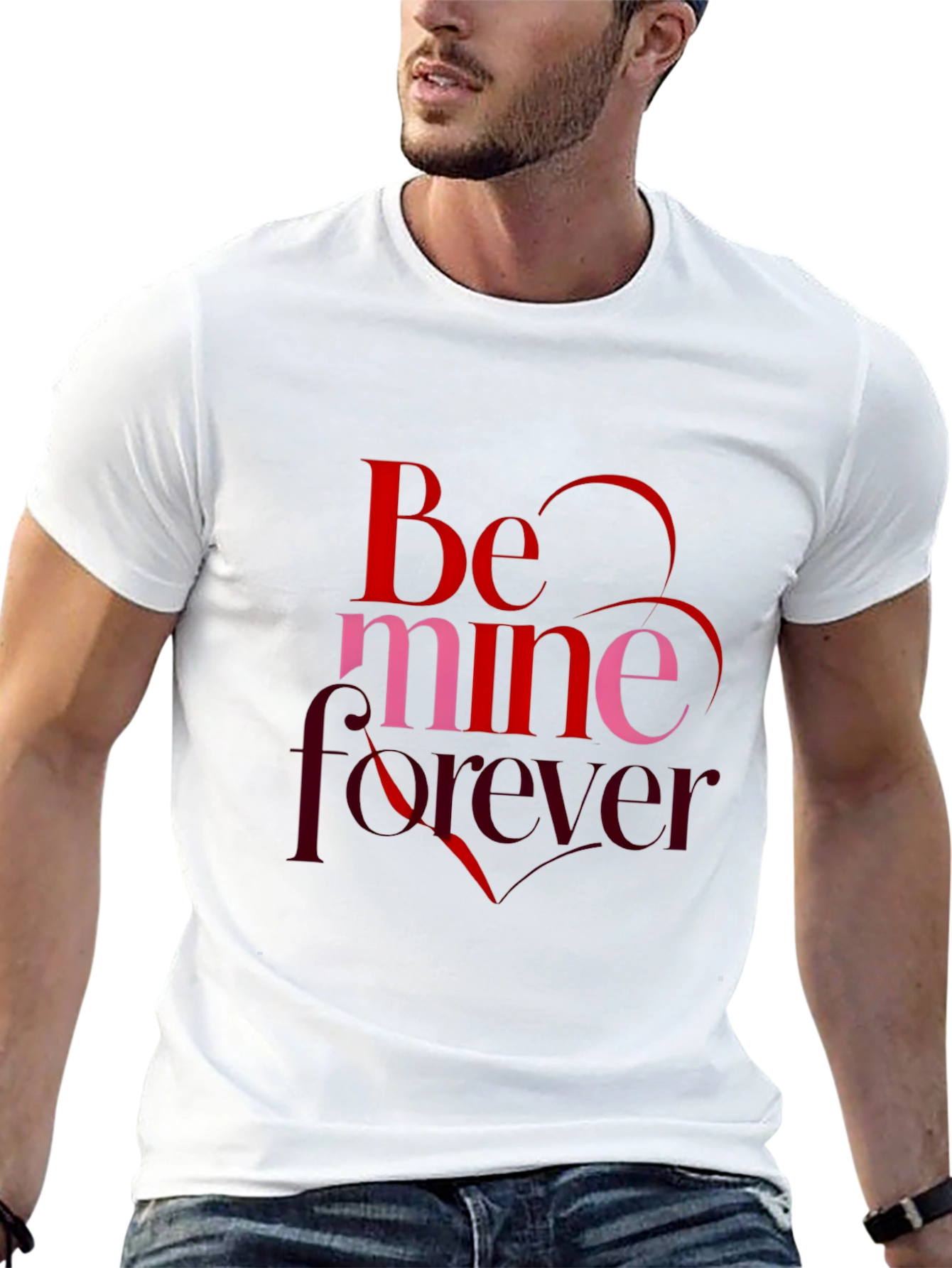 Be Mine Forever Valentines Day Black T-Shirt