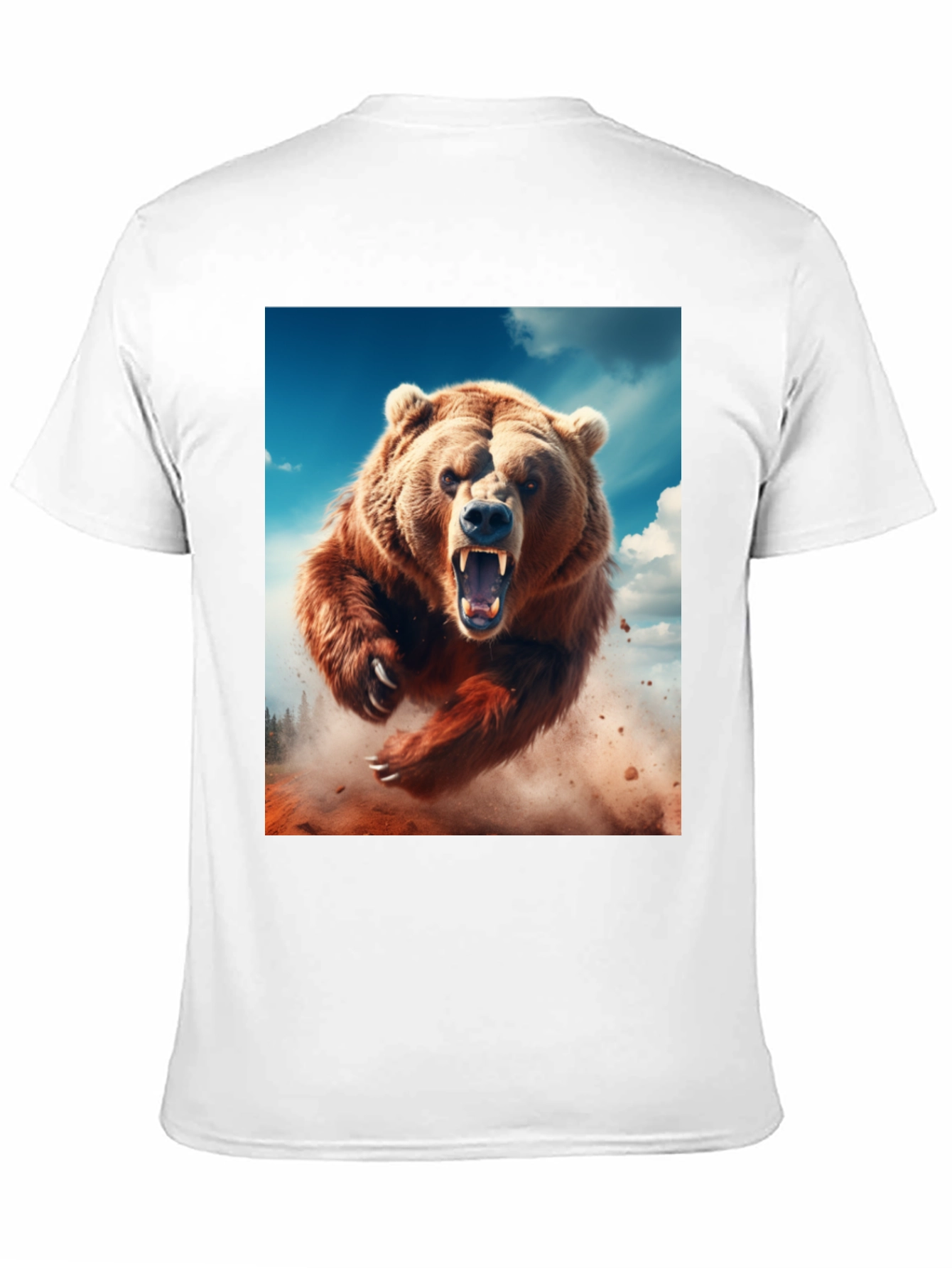 Roaring Bear Graphic Tee - Black Cotton Comfort