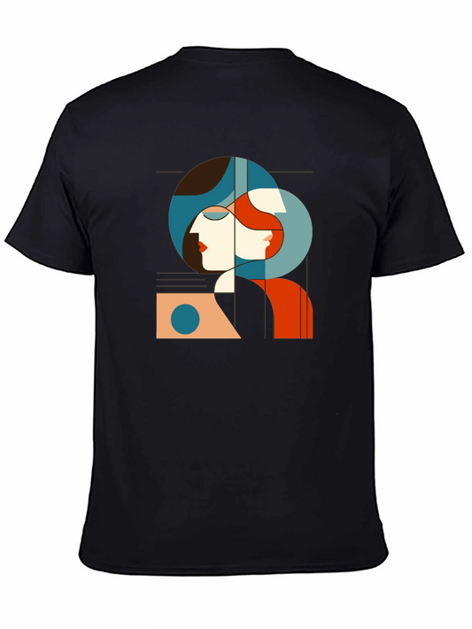 Abstract Woman Graphic Tee - Unisex Black T-Shirt