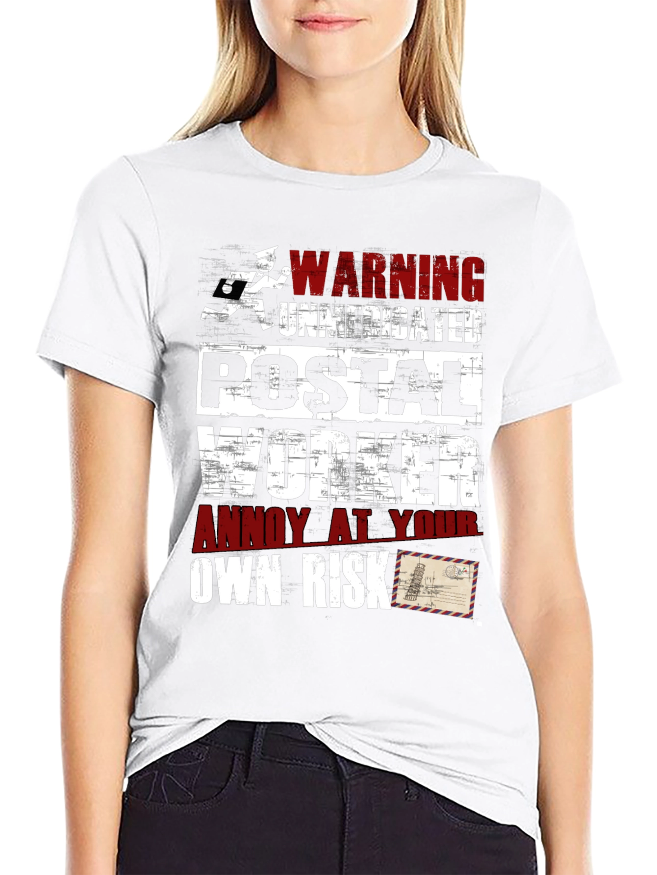 Warning Unmedicated Postal Worker Graphic Tee