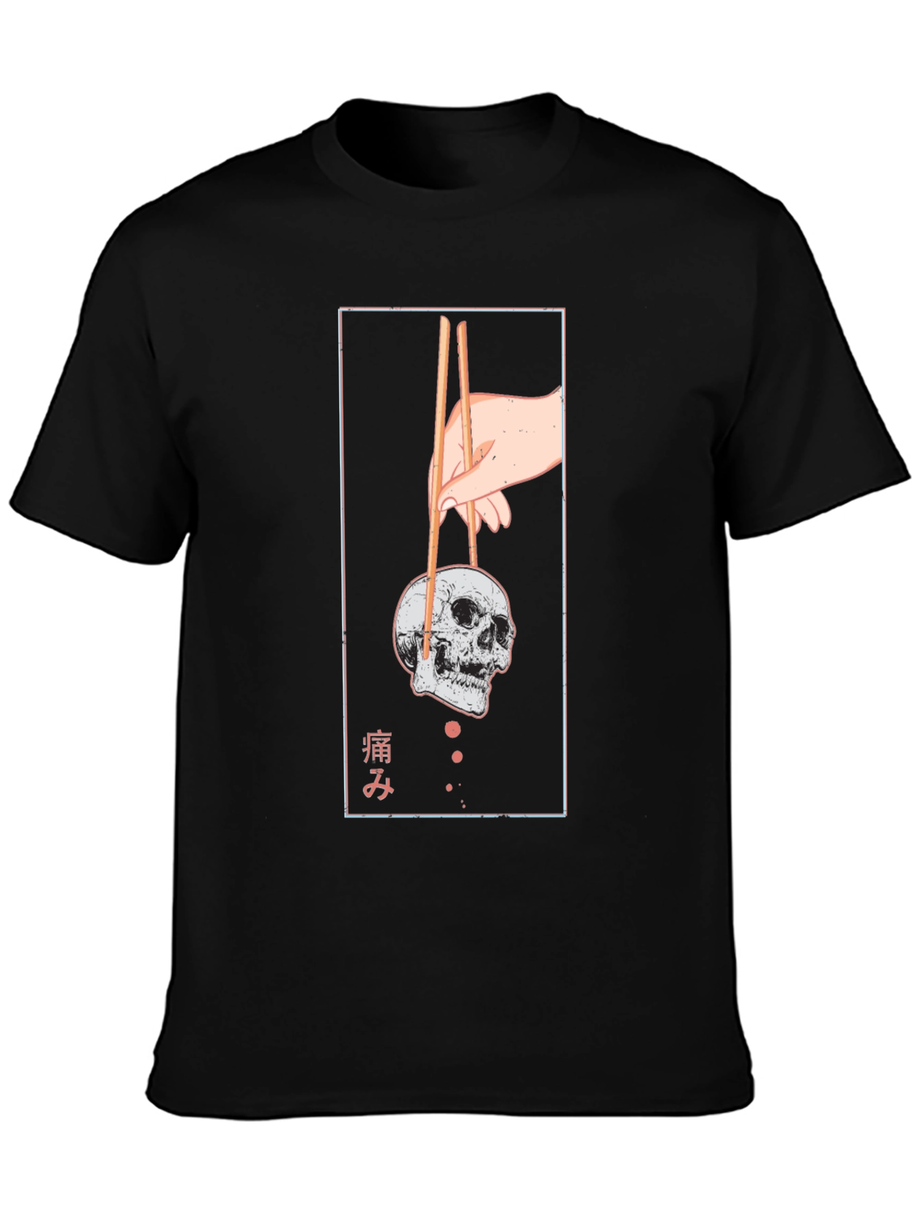 Skull Chopsticks Graphic Tee - Unique Design