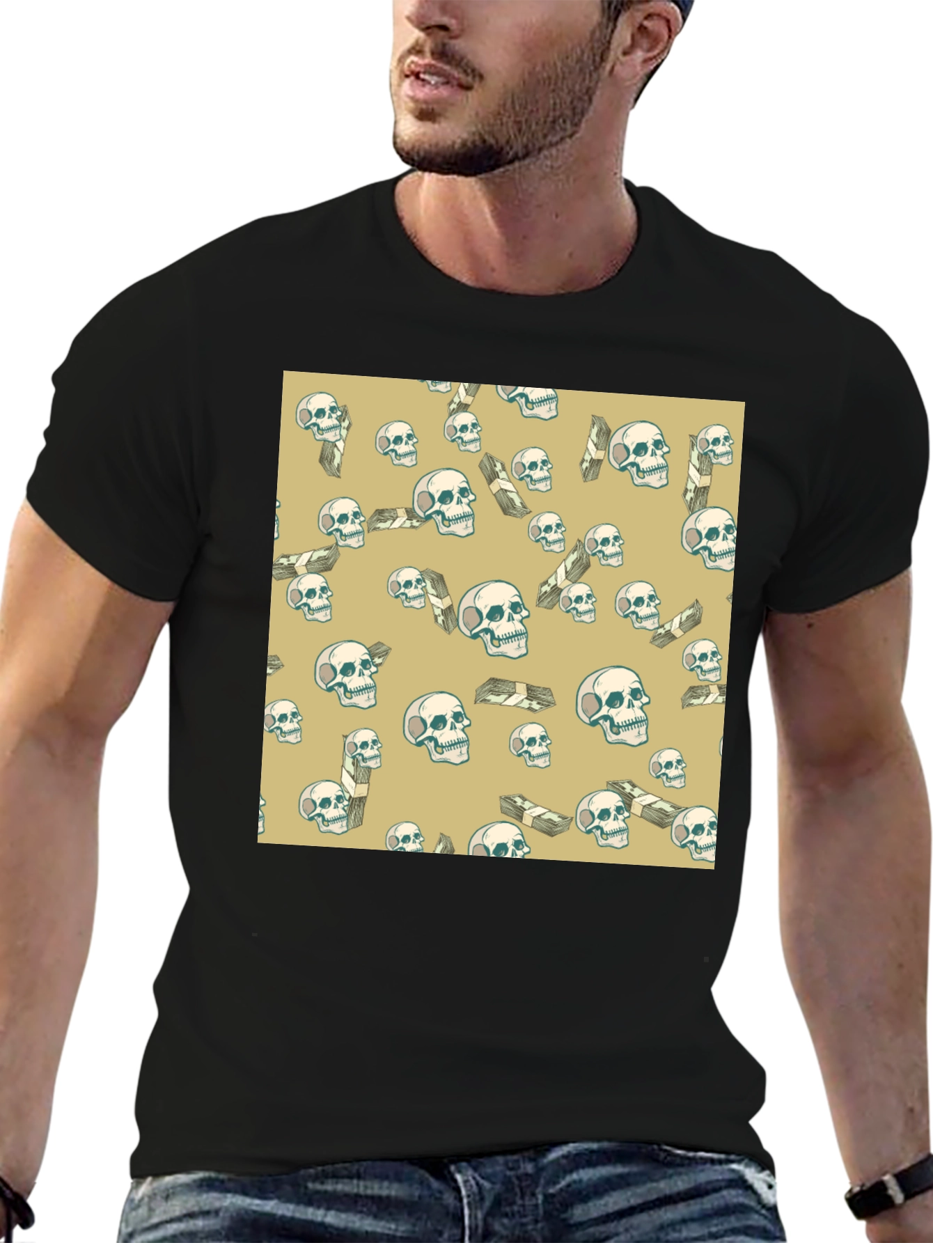 Skull & Money T-Shirt - Mens Graphic Tee