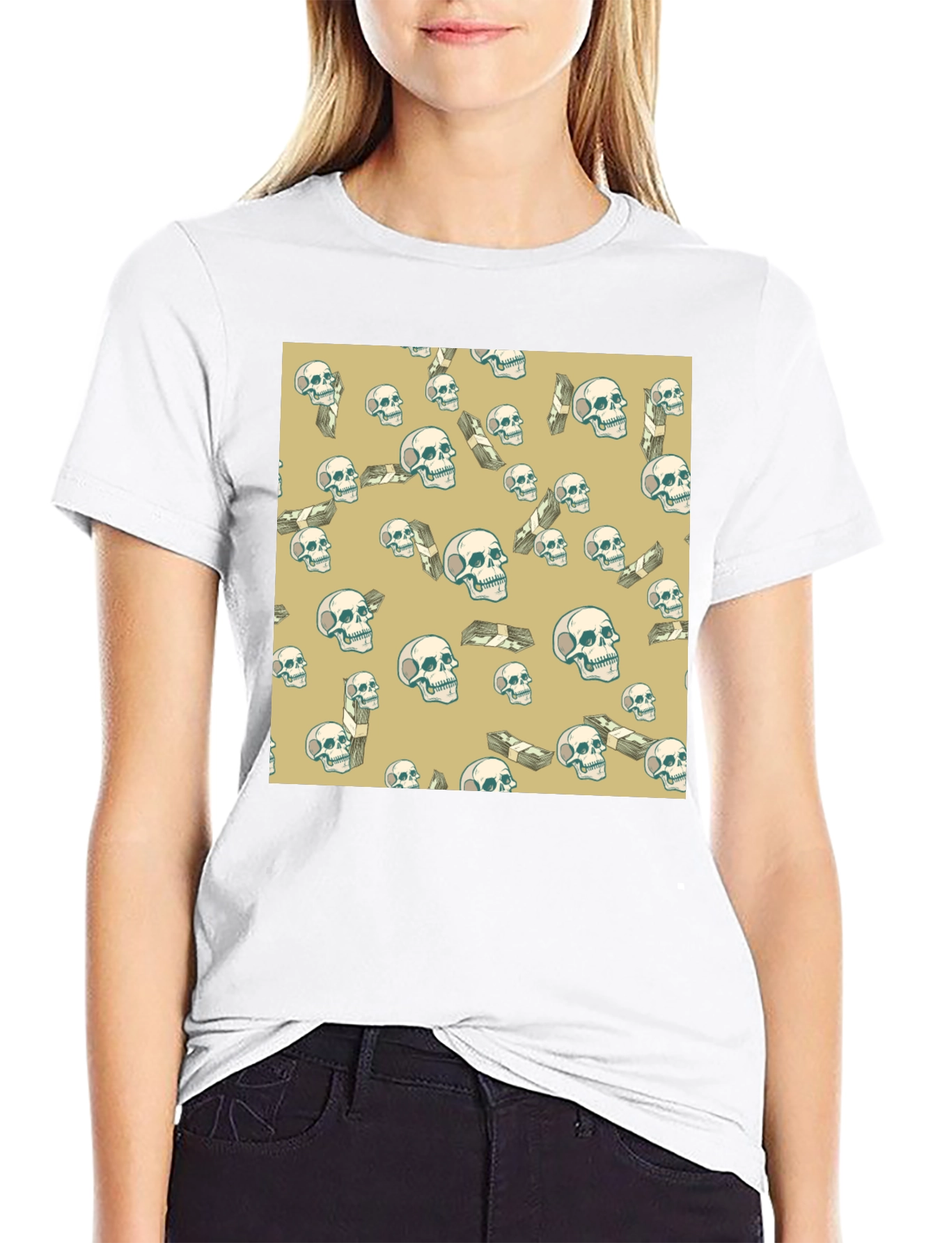 Skull & Money T-Shirt - Mens Graphic Tee