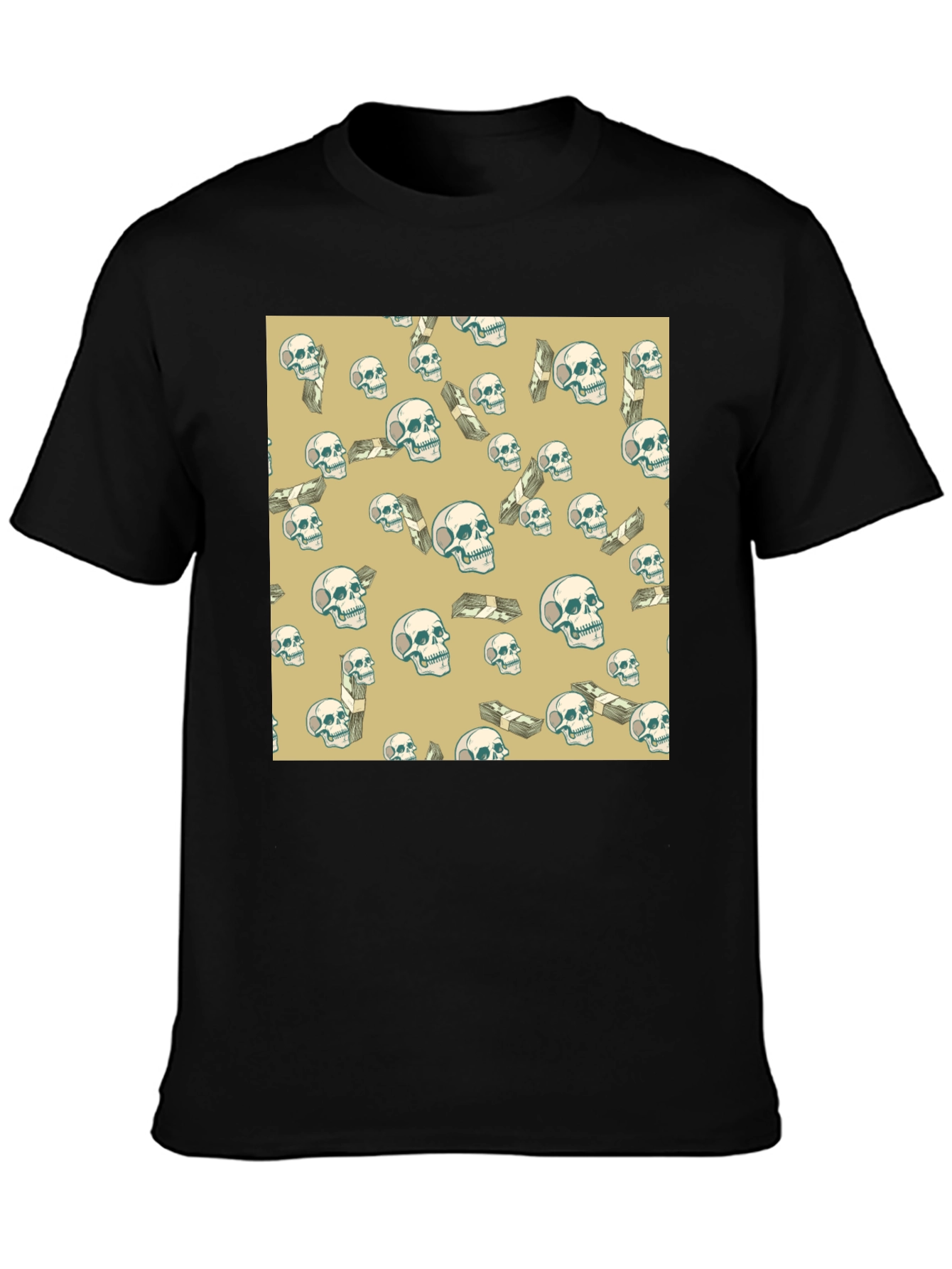 Skull & Money T-Shirt - Mens Graphic Tee