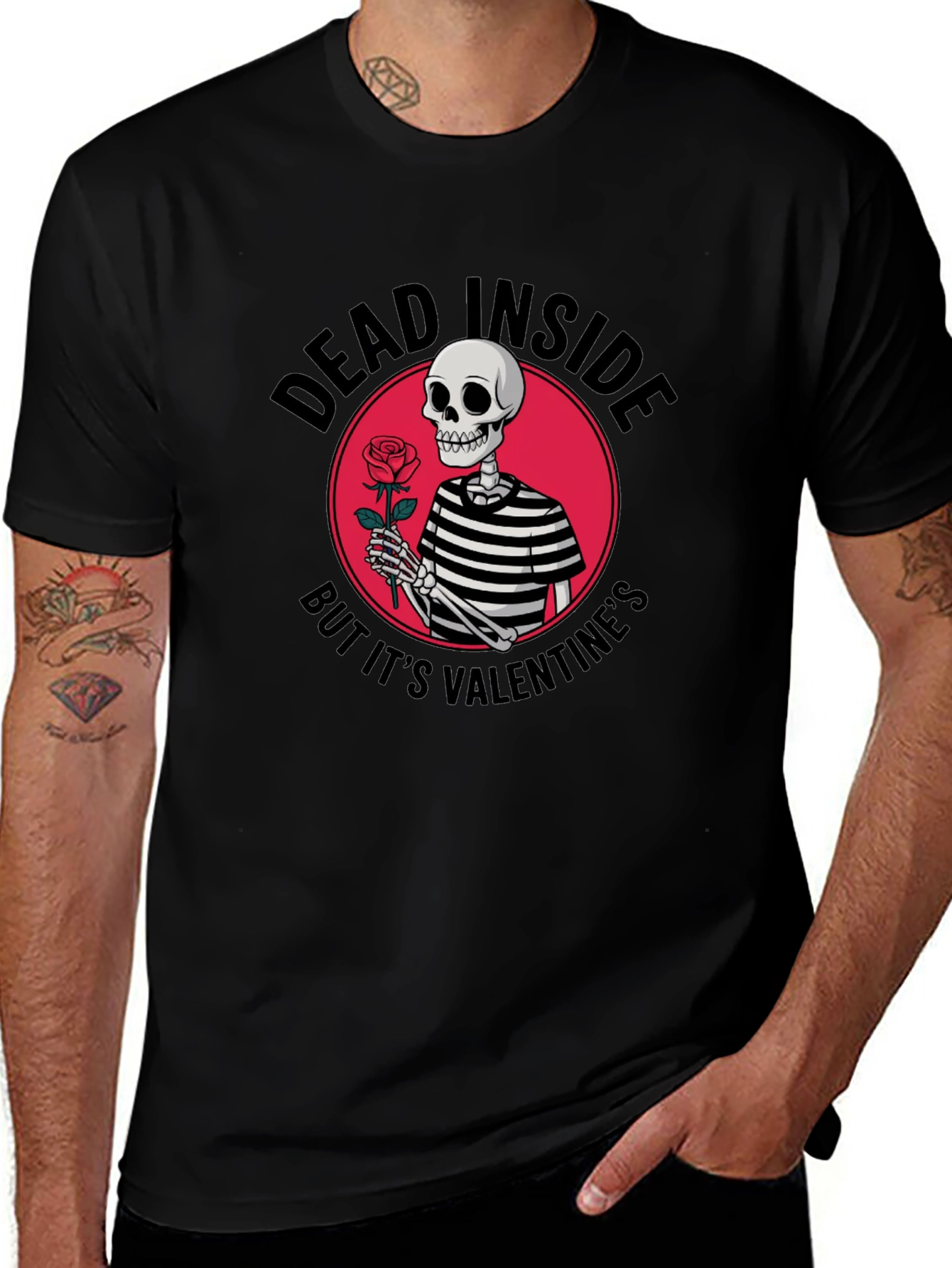 Dead Inside Valentines Day Skeleton T-Shirt