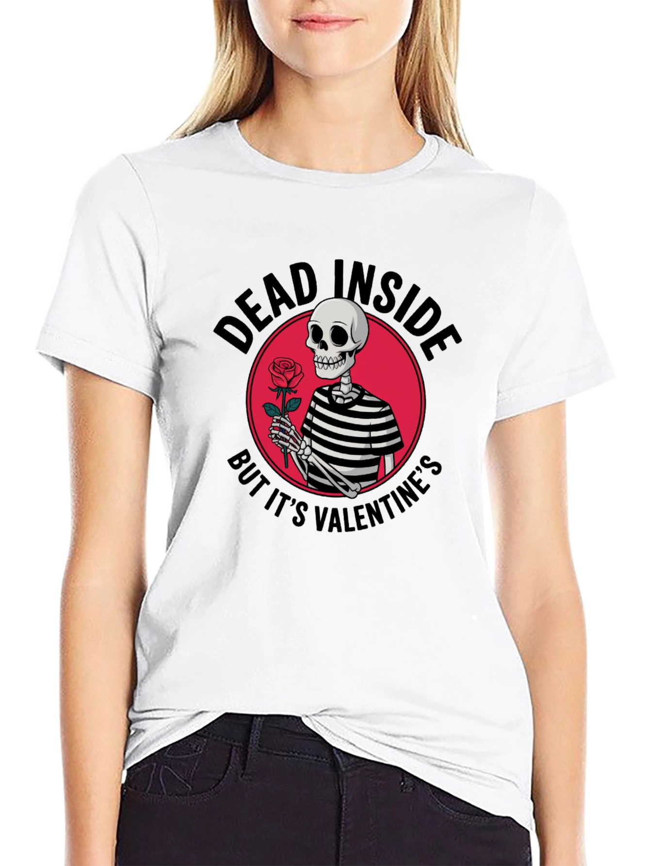 Dead Inside Valentines Day Skeleton T-Shirt