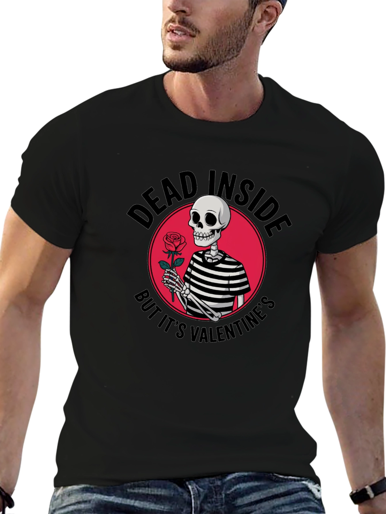 Dead Inside Valentines Day Skeleton T-Shirt