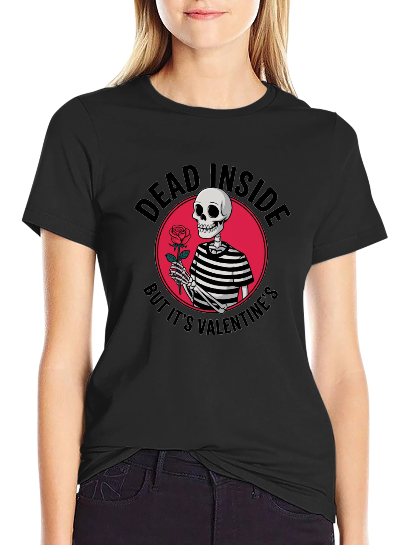 Dead Inside Valentines Day Skeleton T-Shirt