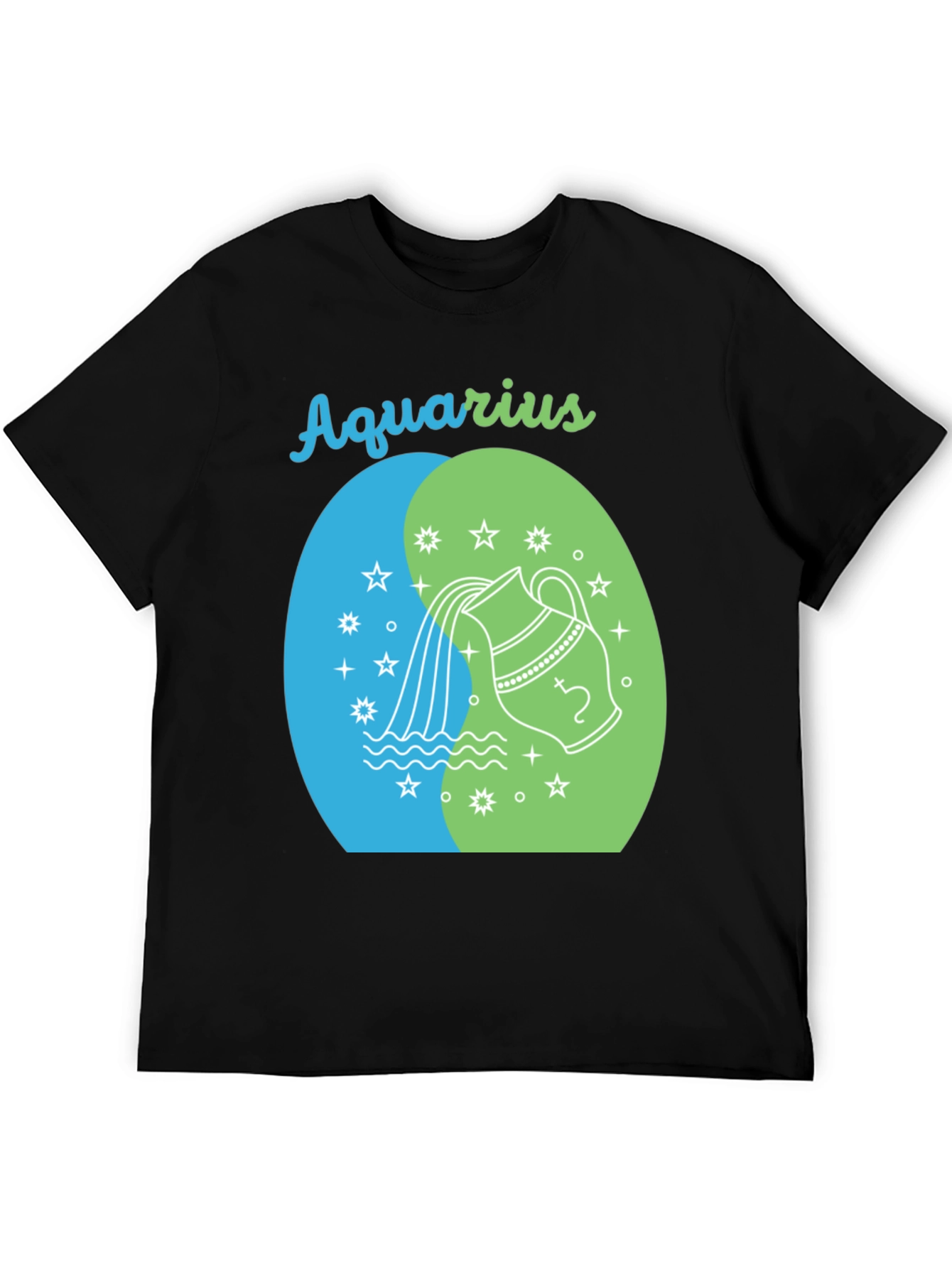 Aquarius Zodiac Black Graphic Tee