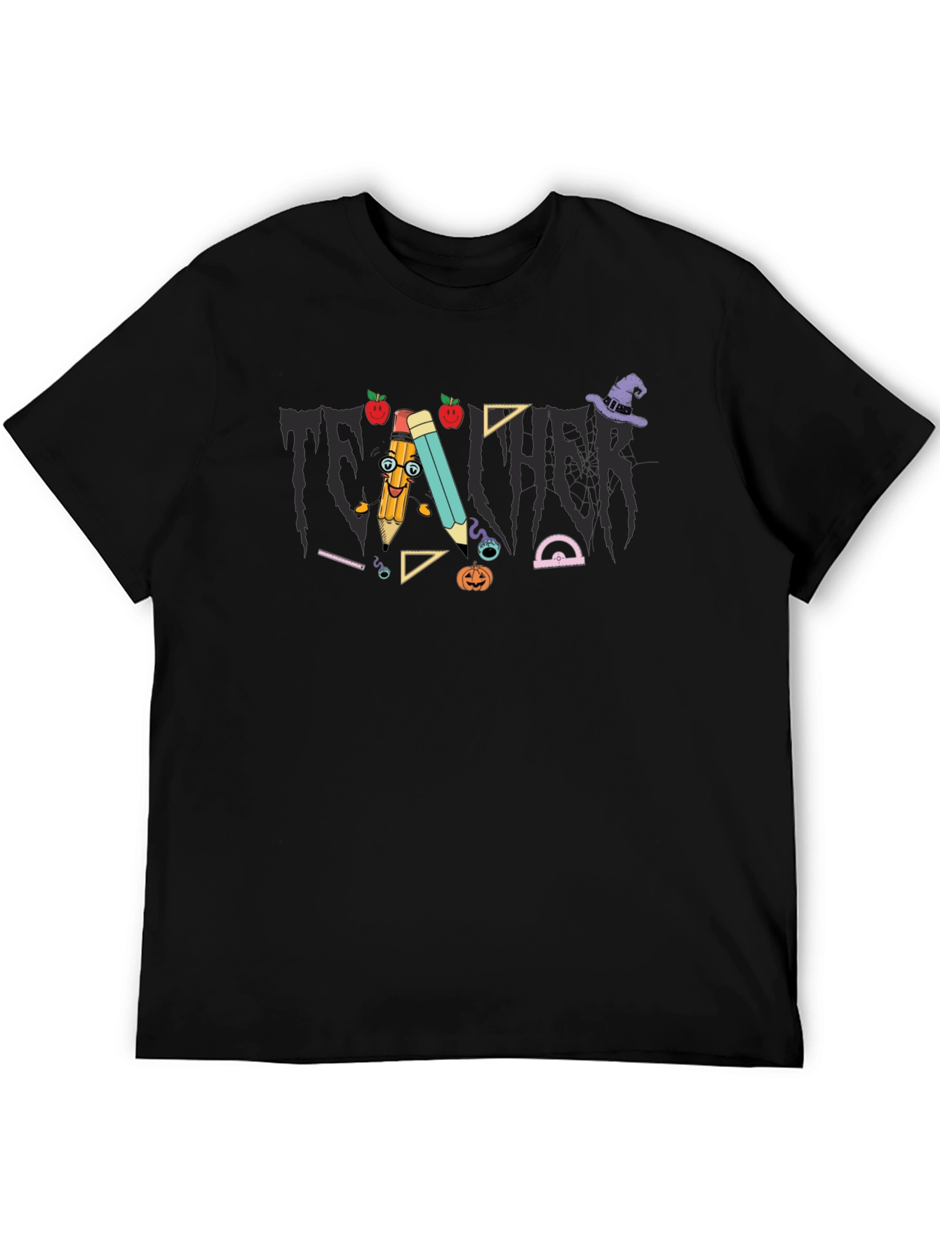 Teacher Halloween Themed Black T-Shirt