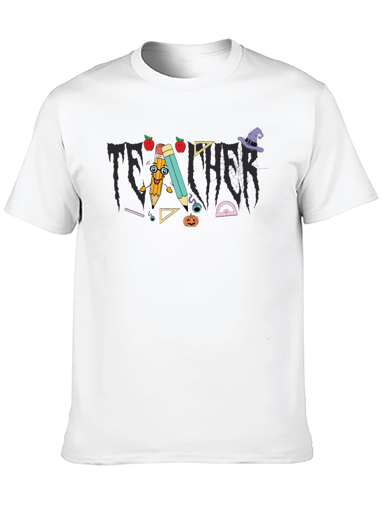 Teacher Halloween Themed Black T-Shirt