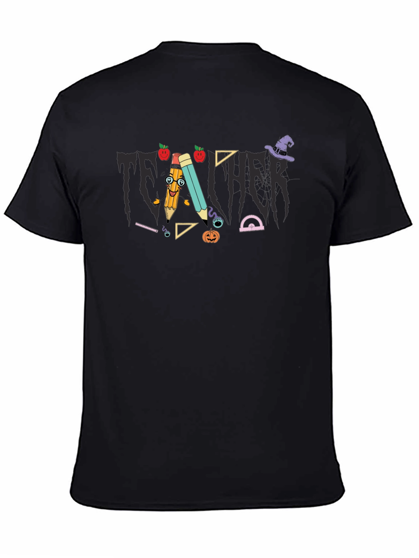 Teacher Halloween Themed Black T-Shirt