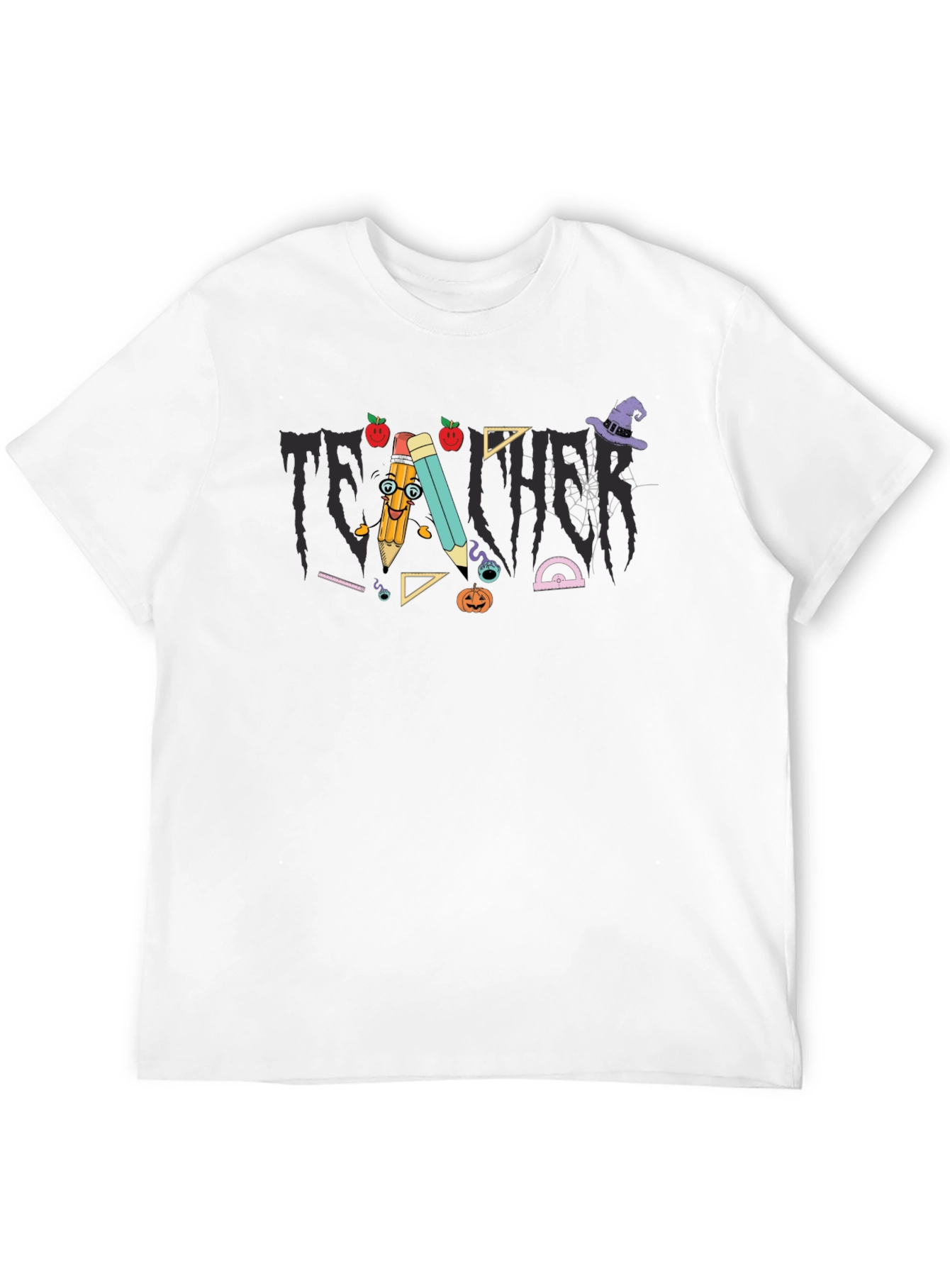 Teacher Halloween Themed Black T-Shirt