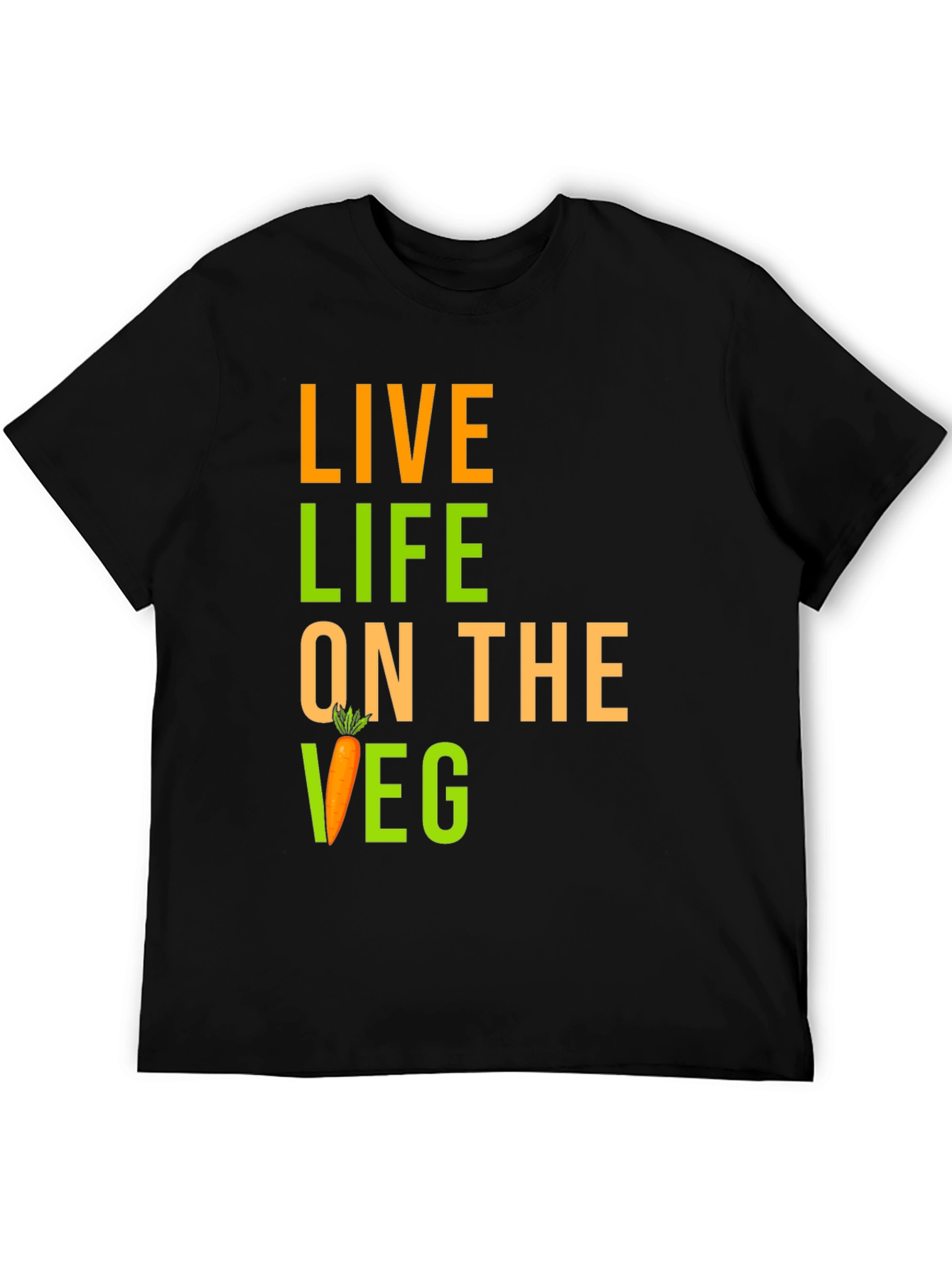 Live Life on the Veg Black Graphic Tee