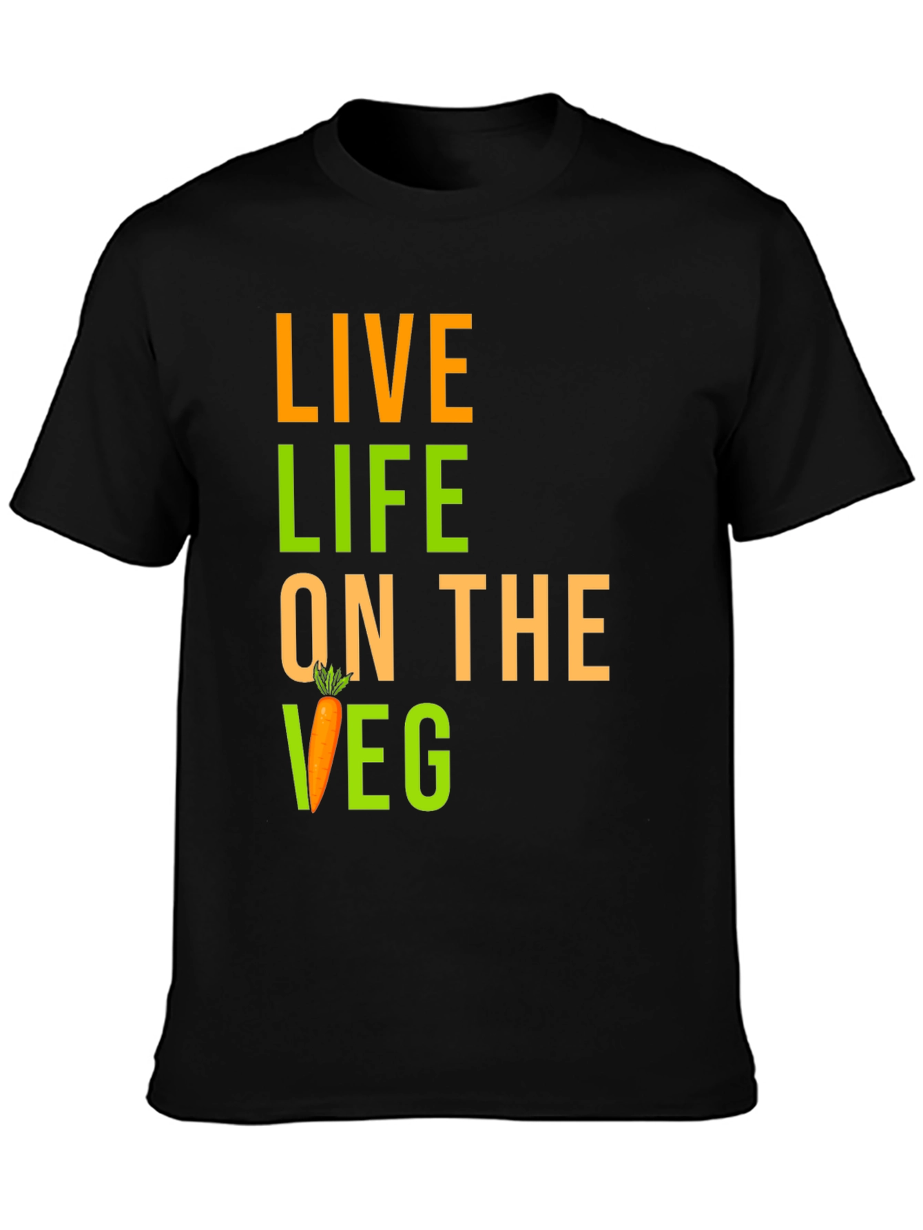 Live Life on the Veg Black Graphic Tee