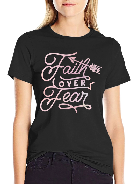 Faith Over Fear Arrow T-Shirt - Black