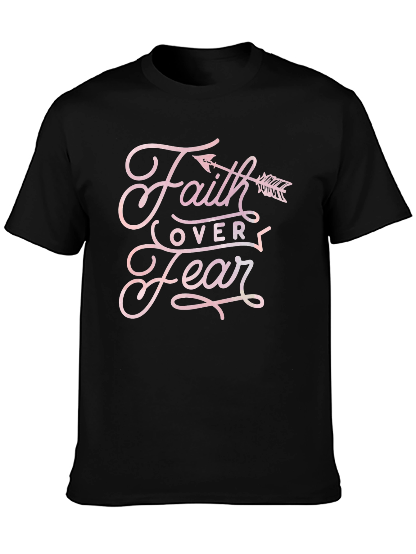Faith Over Fear Arrow T-Shirt - Black