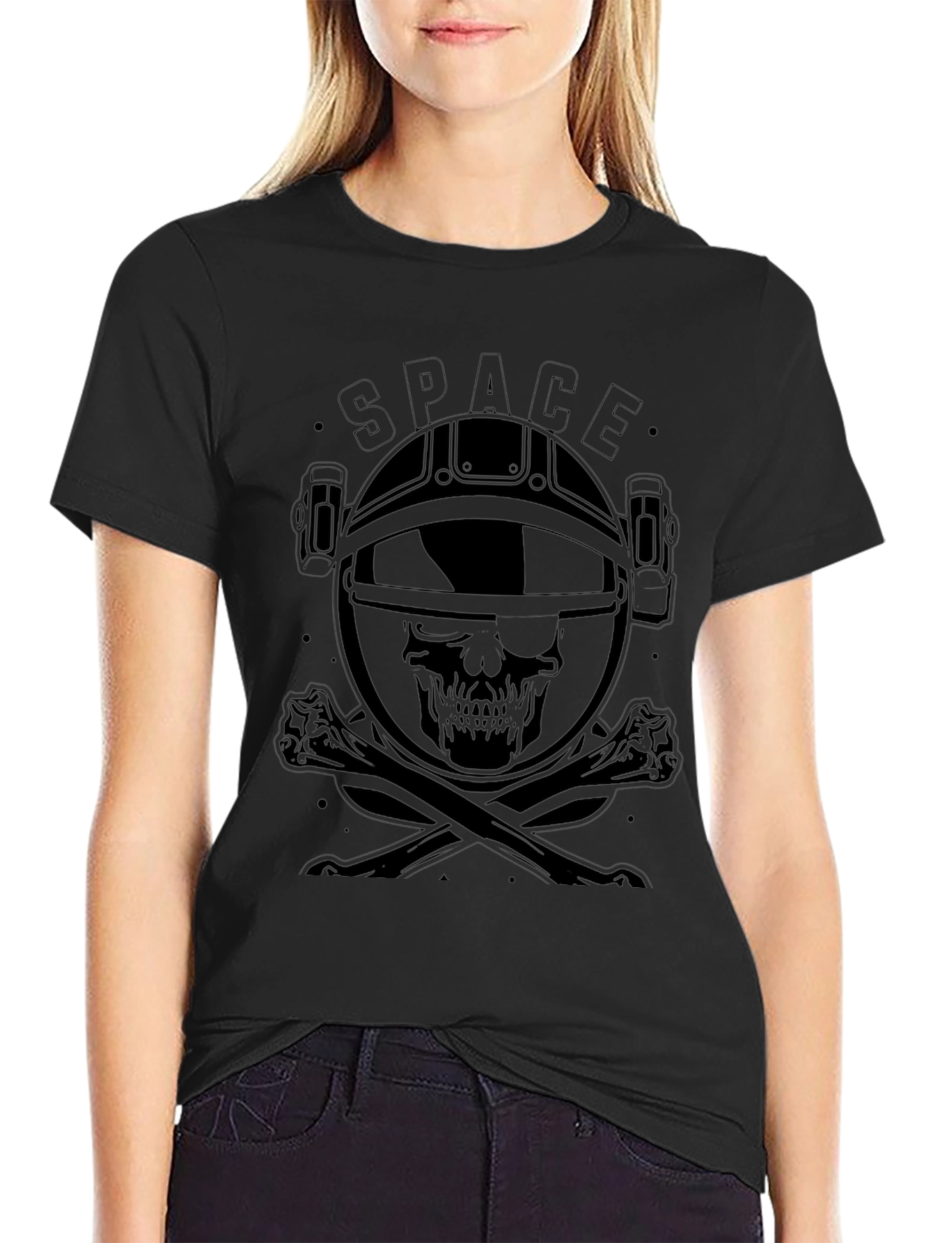 Space Skull Black T-Shirt - Astronaut Graphic Tee