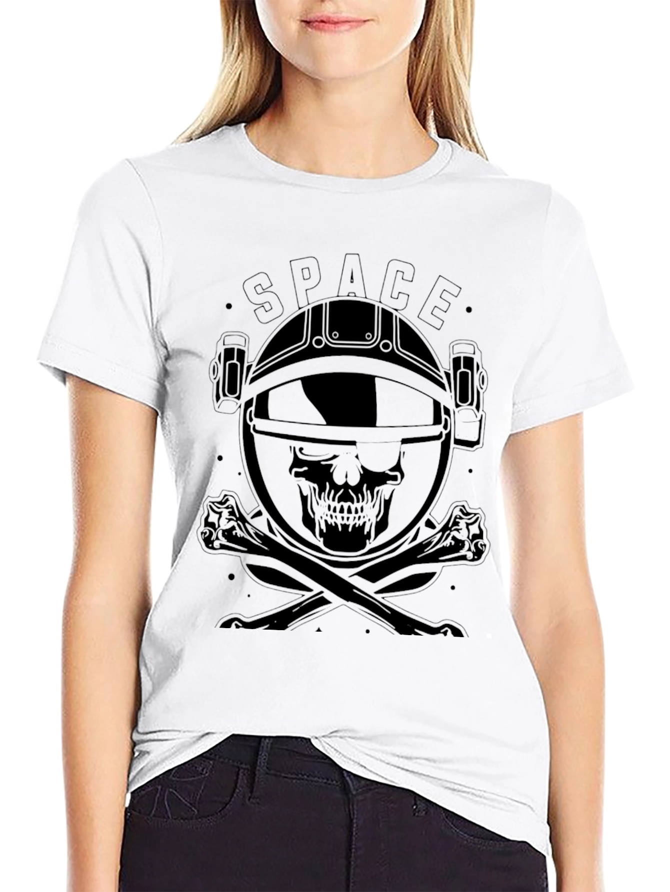 Space Skull Black T-Shirt - Astronaut Graphic Tee