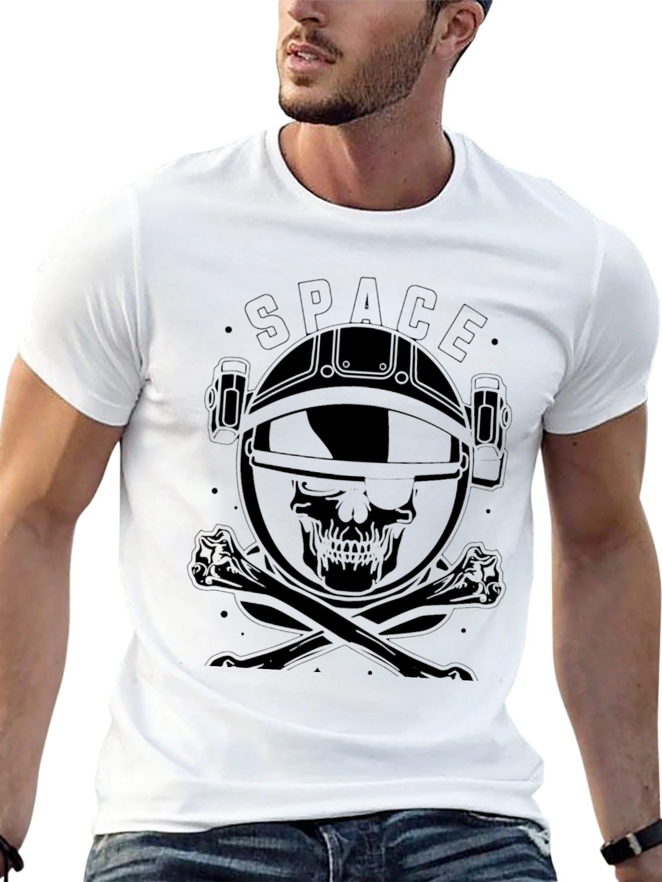 Space Skull Black T-Shirt - Astronaut Graphic Tee