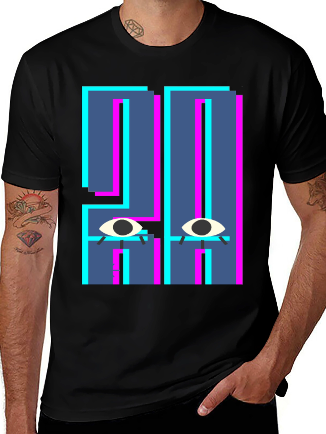 Abstract Eye Graphic T-Shirt - Unique Design