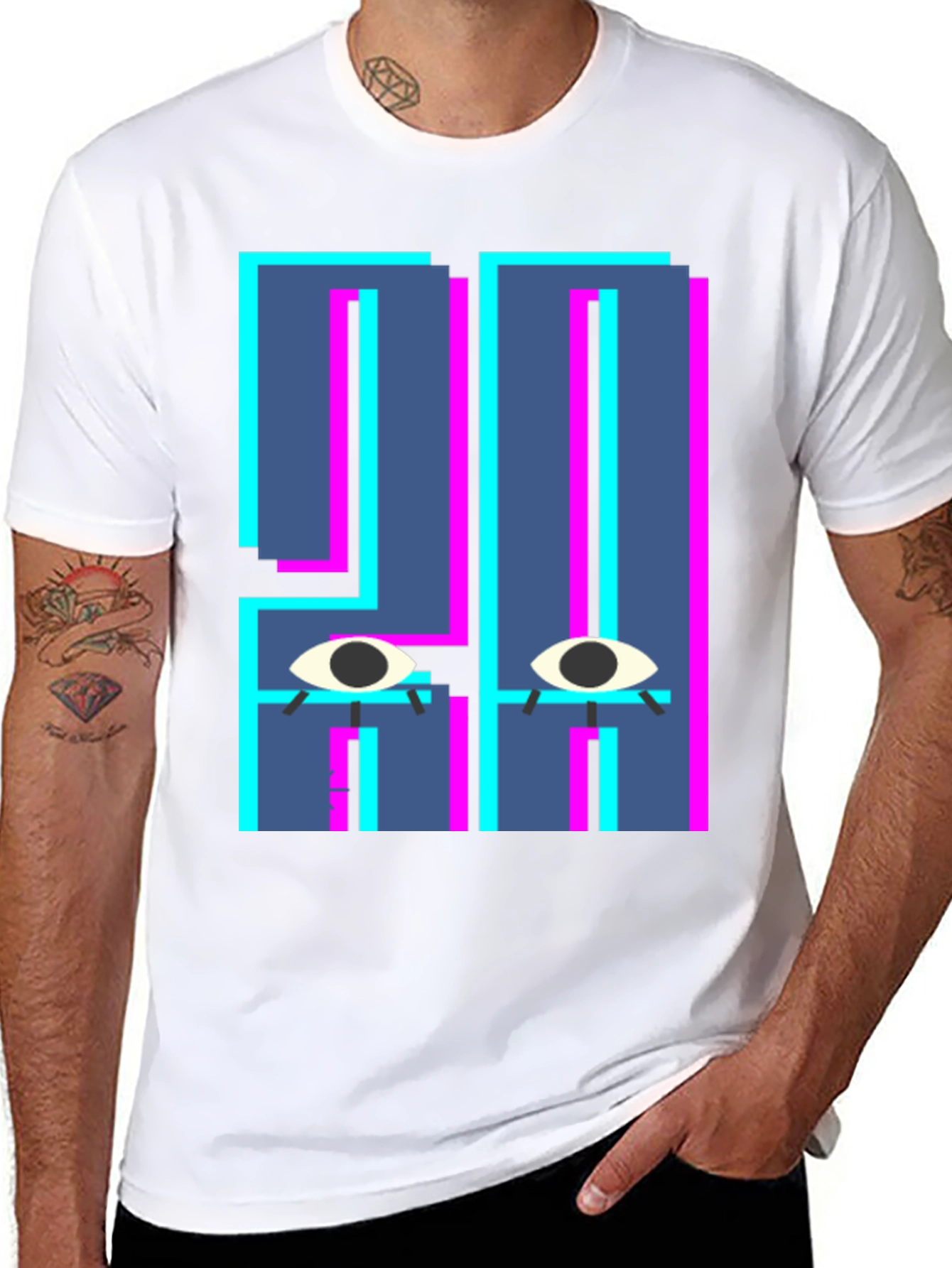 Abstract Eye Graphic T-Shirt - Unique Design