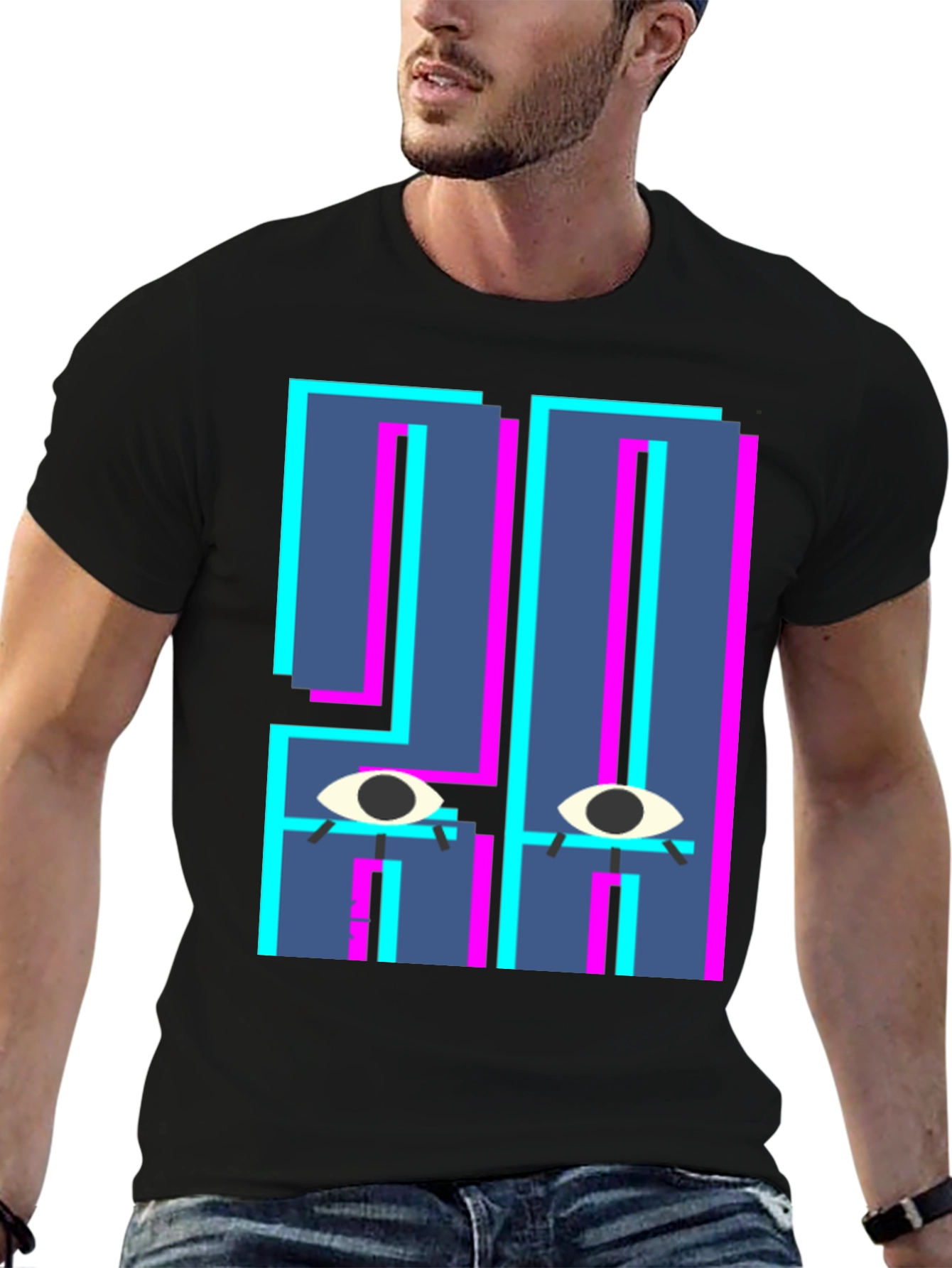 Abstract Eye Graphic T-Shirt - Unique Design