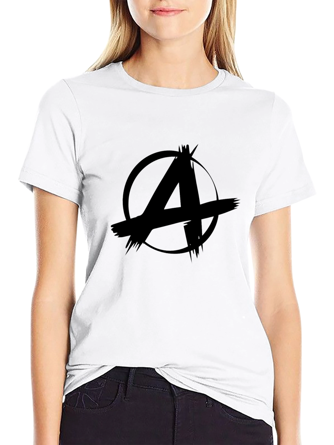 Anarchy Symbol Black Graphic T-Shirt