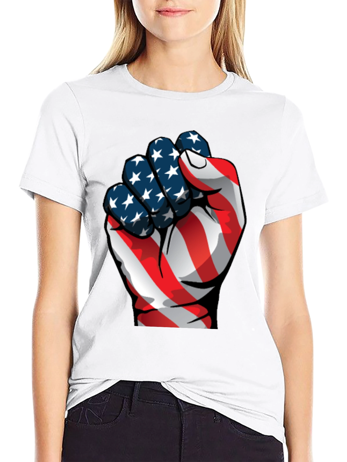 Patriotic Fist Graphic Tee - USA Pride