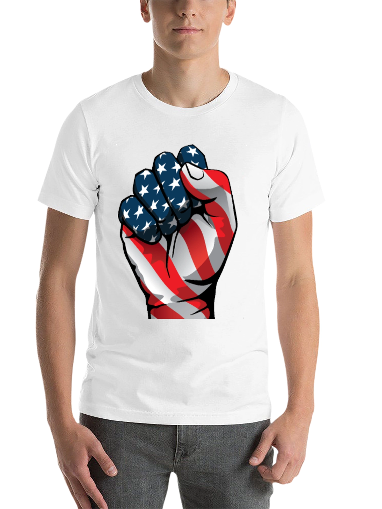 Patriotic Fist Graphic Tee - USA Pride
